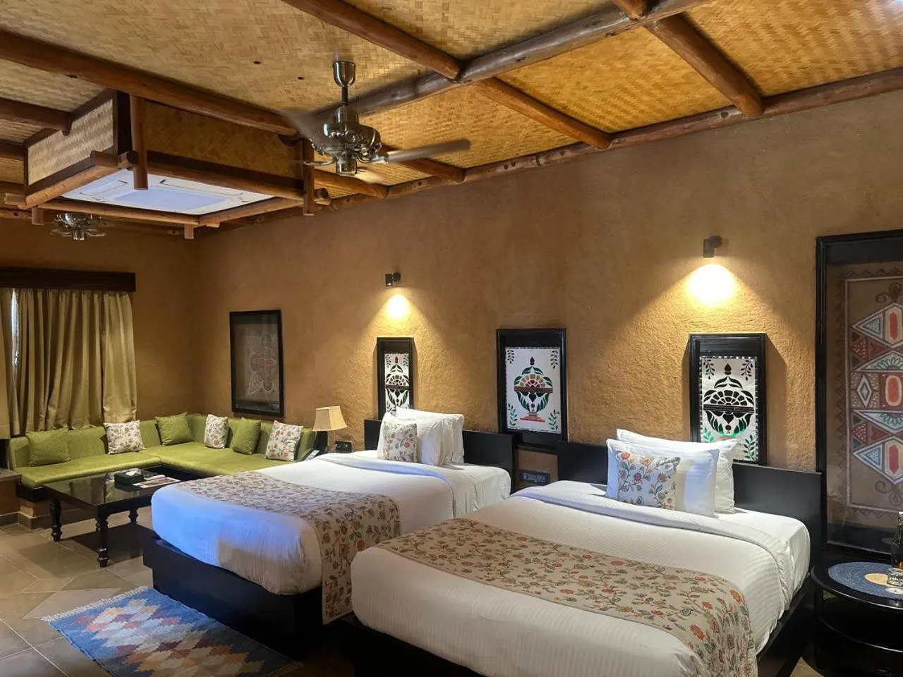 View (from property/room), Bed in AamaGhati Wildlife Resort, Ranthambore