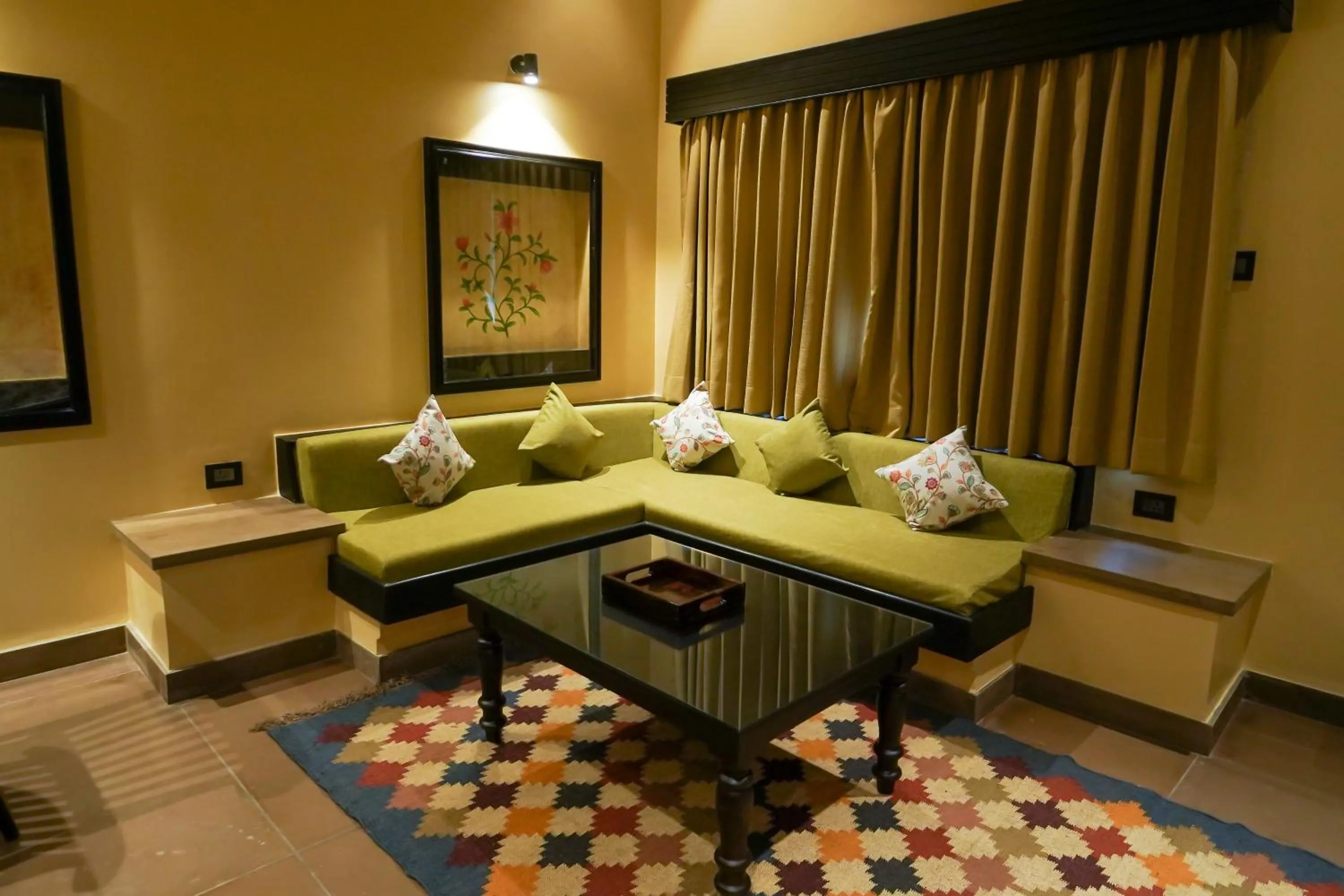 Living room in AamaGhati Wildlife Resort, Ranthambore