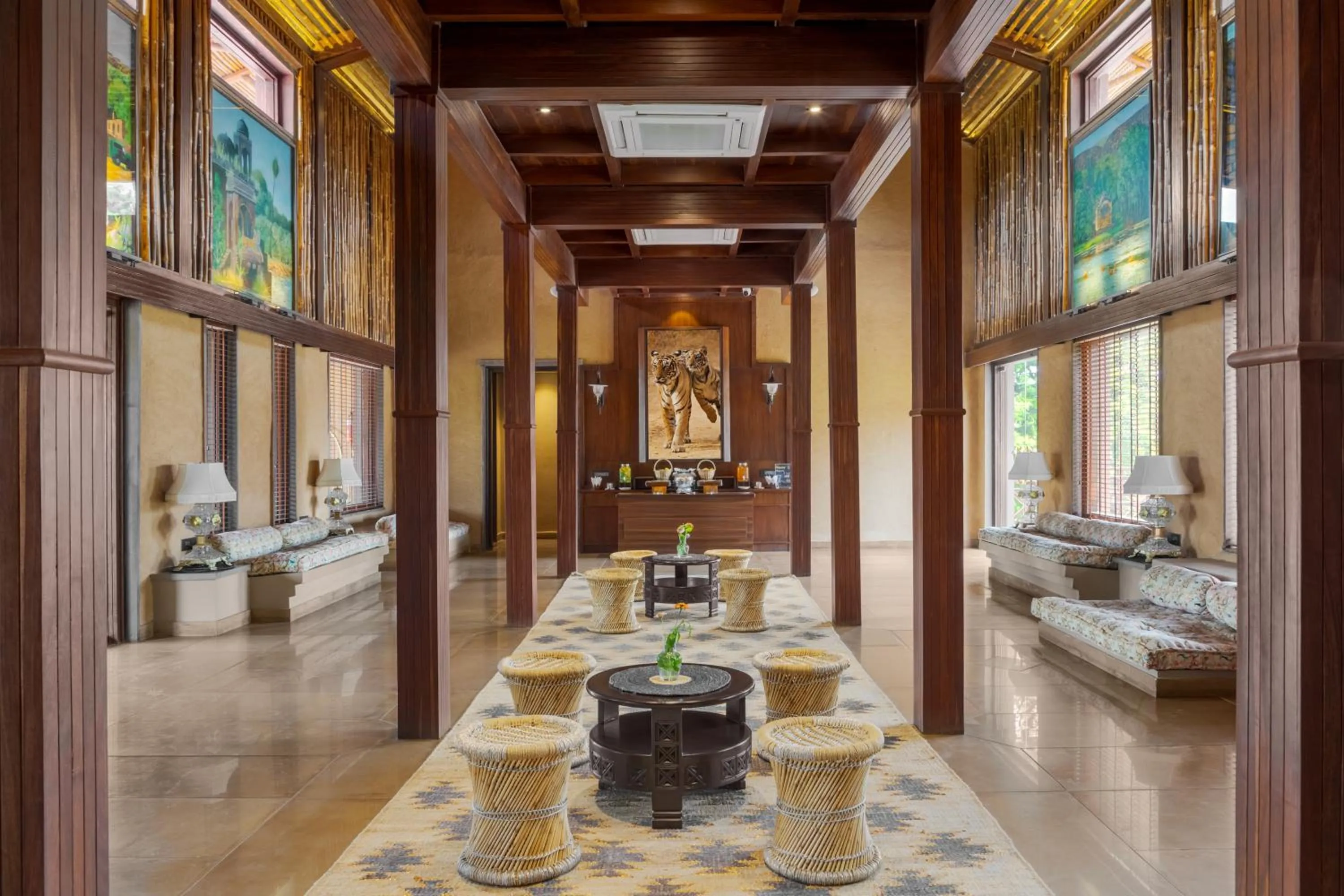 Lobby or reception in AamaGhati Wildlife Resort, Ranthambore