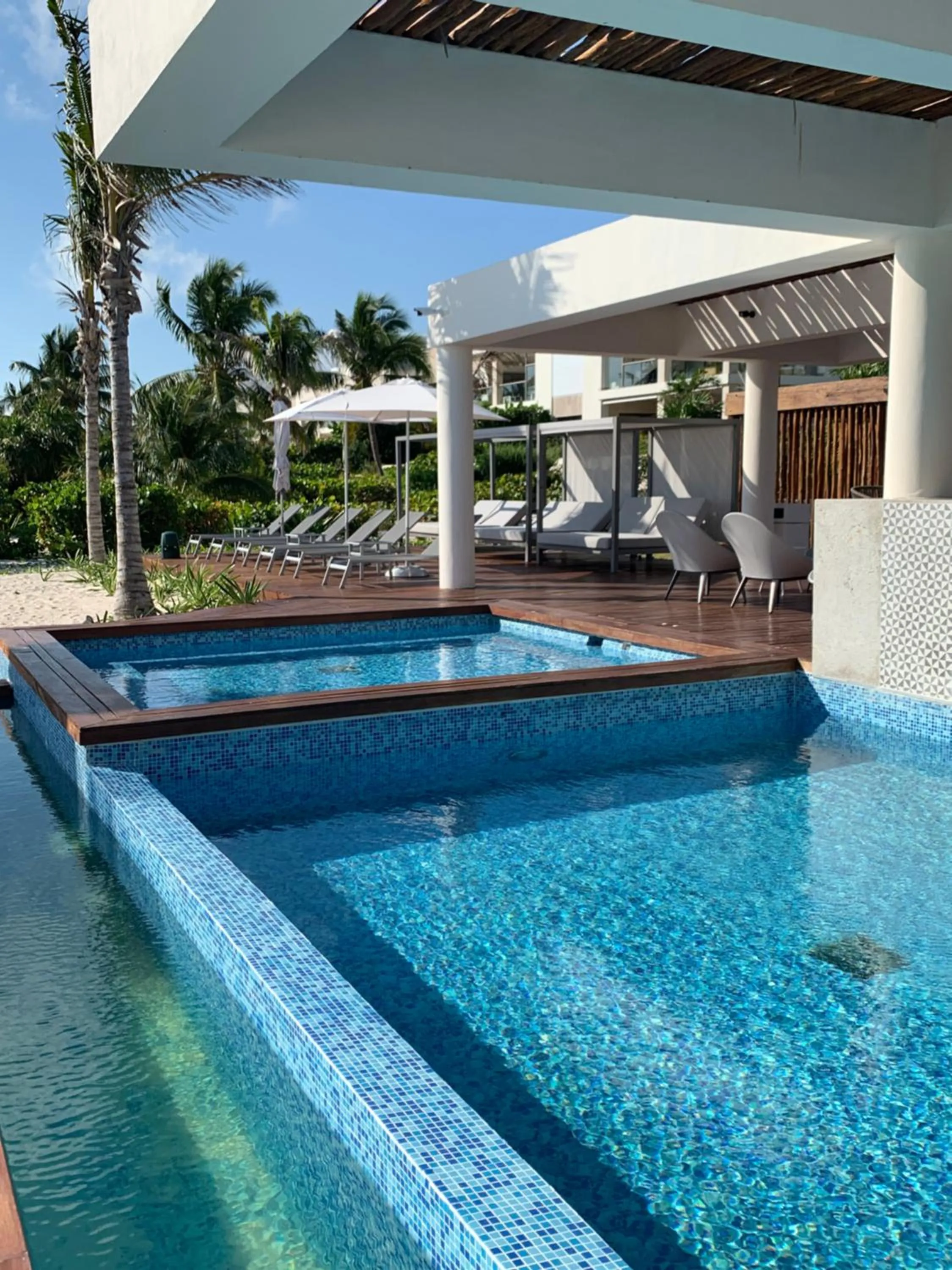 Swimming pool in La Amada condo with Marina View