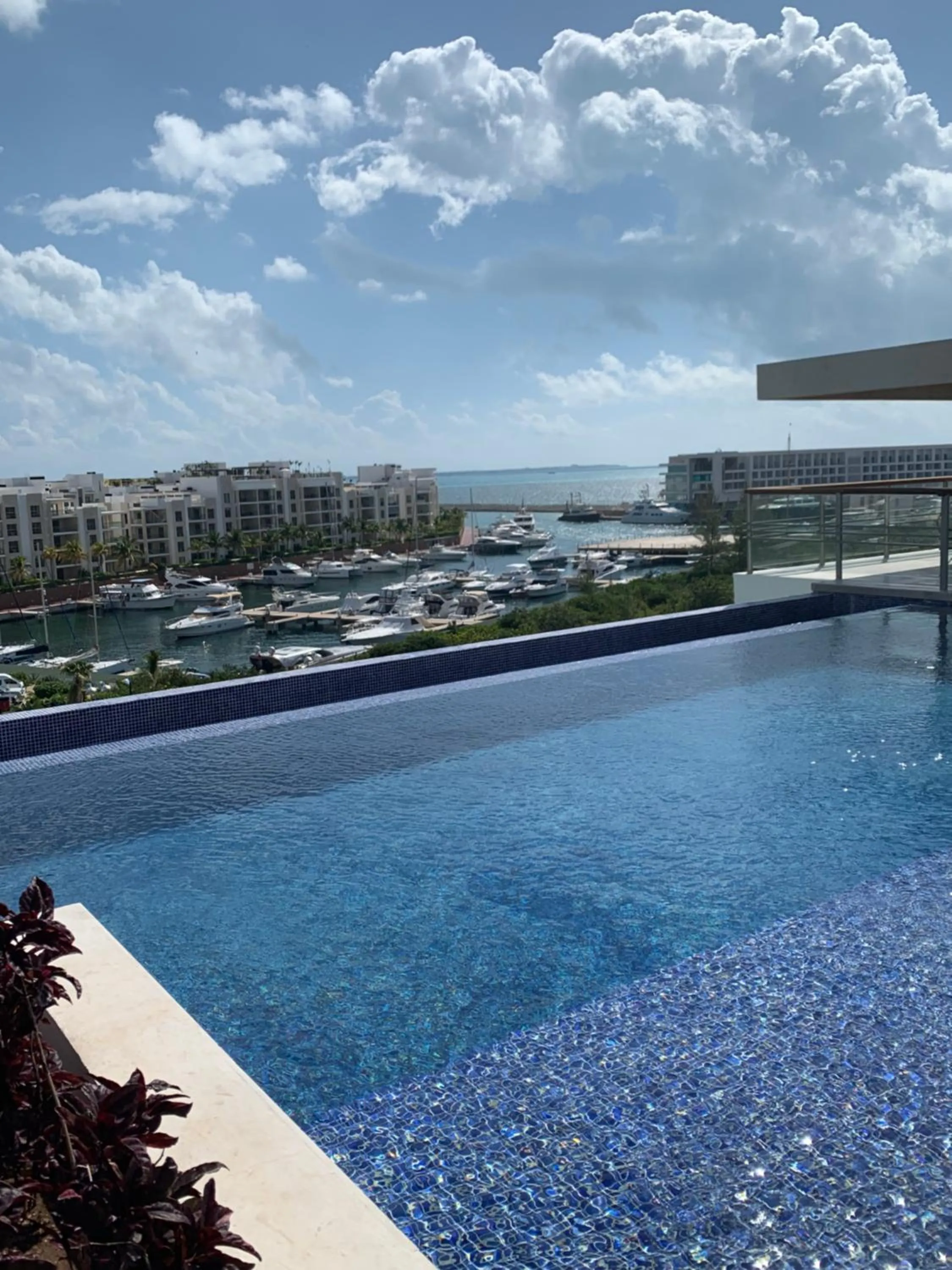 Swimming pool in La Amada condo with Marina View