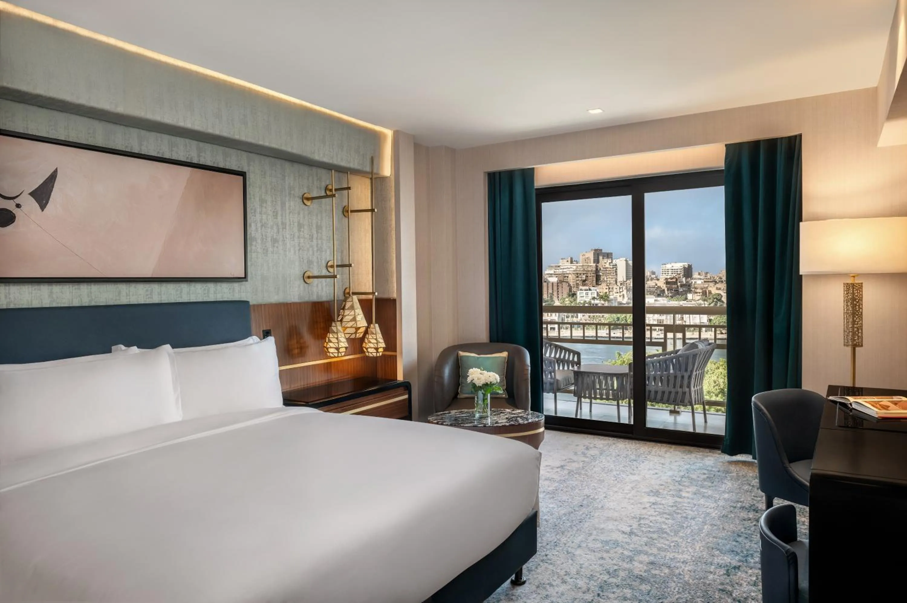 Bed in Conrad Cairo Hotel & Casino