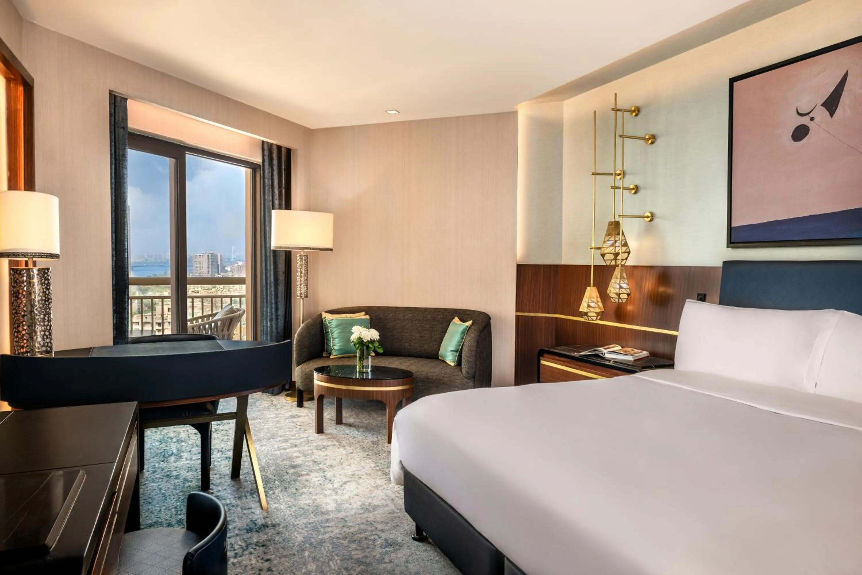 Bed in Conrad Cairo Hotel & Casino