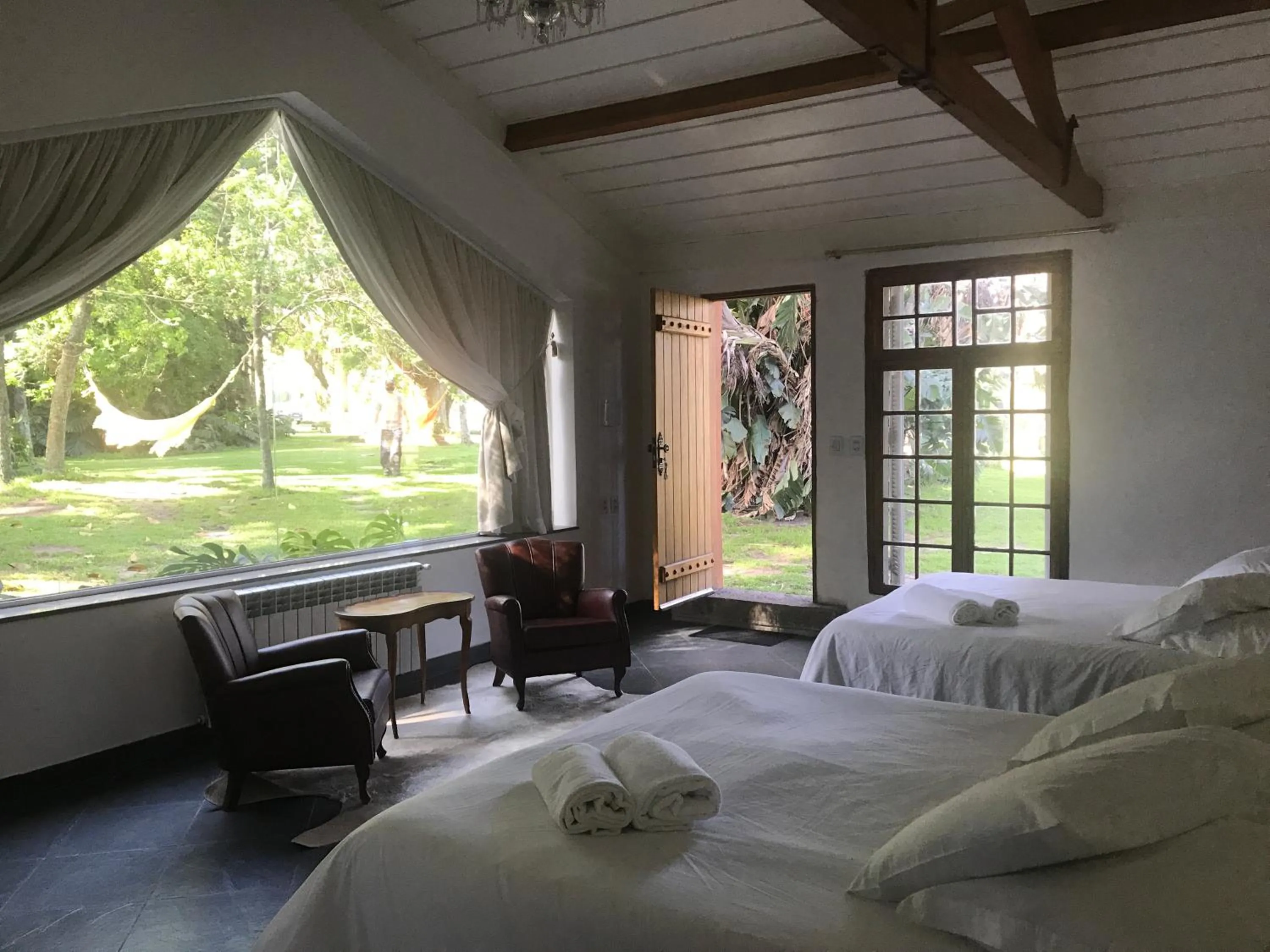 View (from property/room), Bed in Charqueada Santa Rita Pousada de Charme