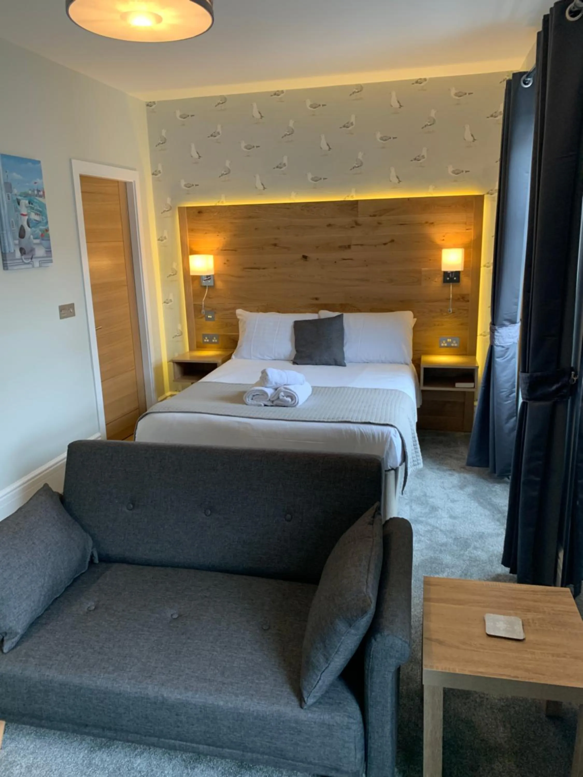 Bedroom, Bed in Harmony Apartments