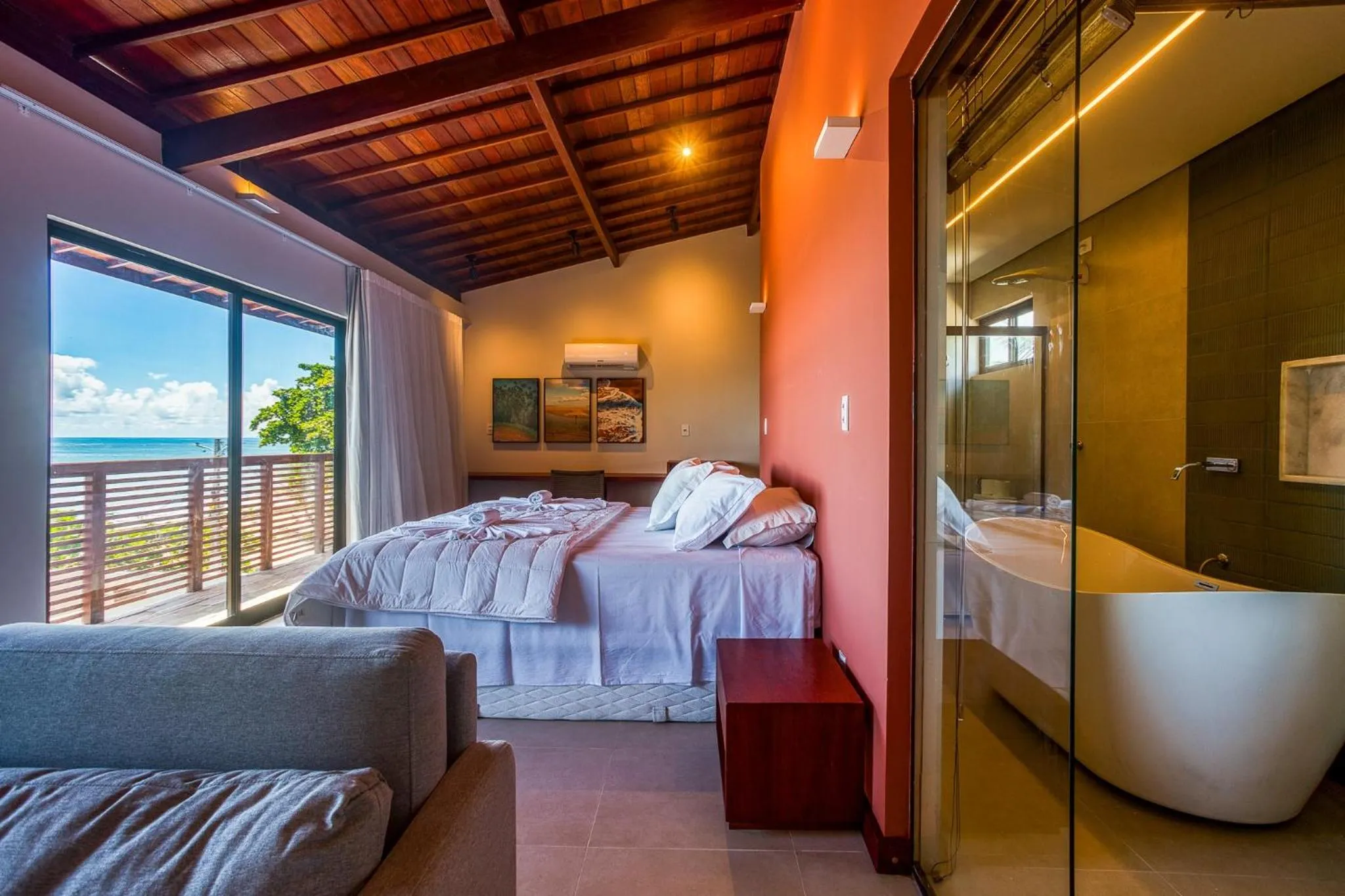 Bed in Pousada Un Paso del Mar