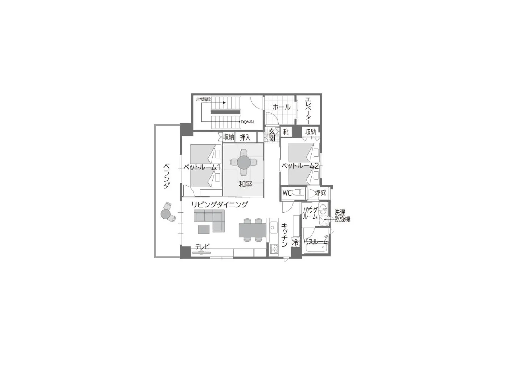 Floor plan in MINATO Chatan Seaside Condominium