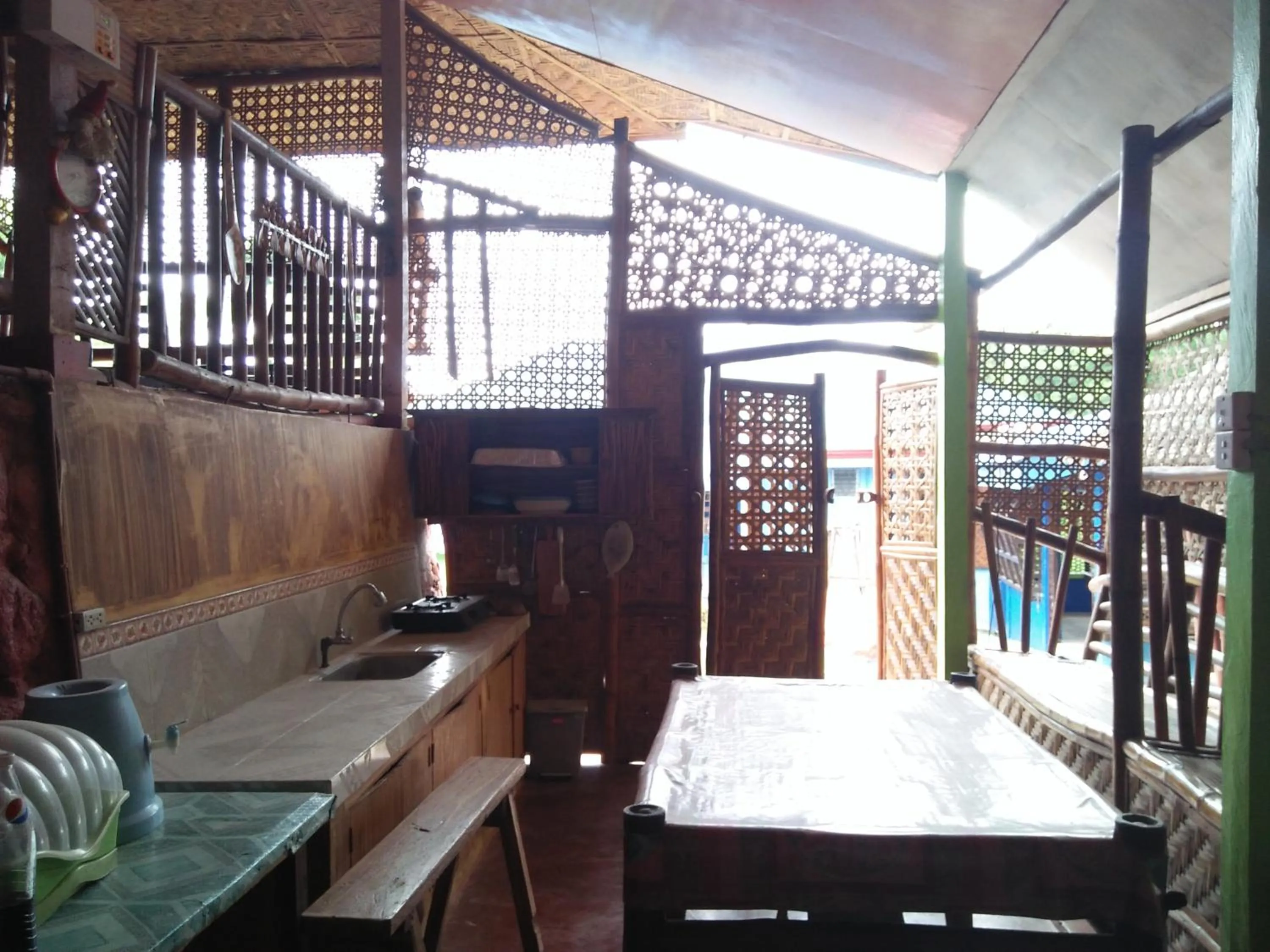kitchen, Bed in Villa Corrales Homestay