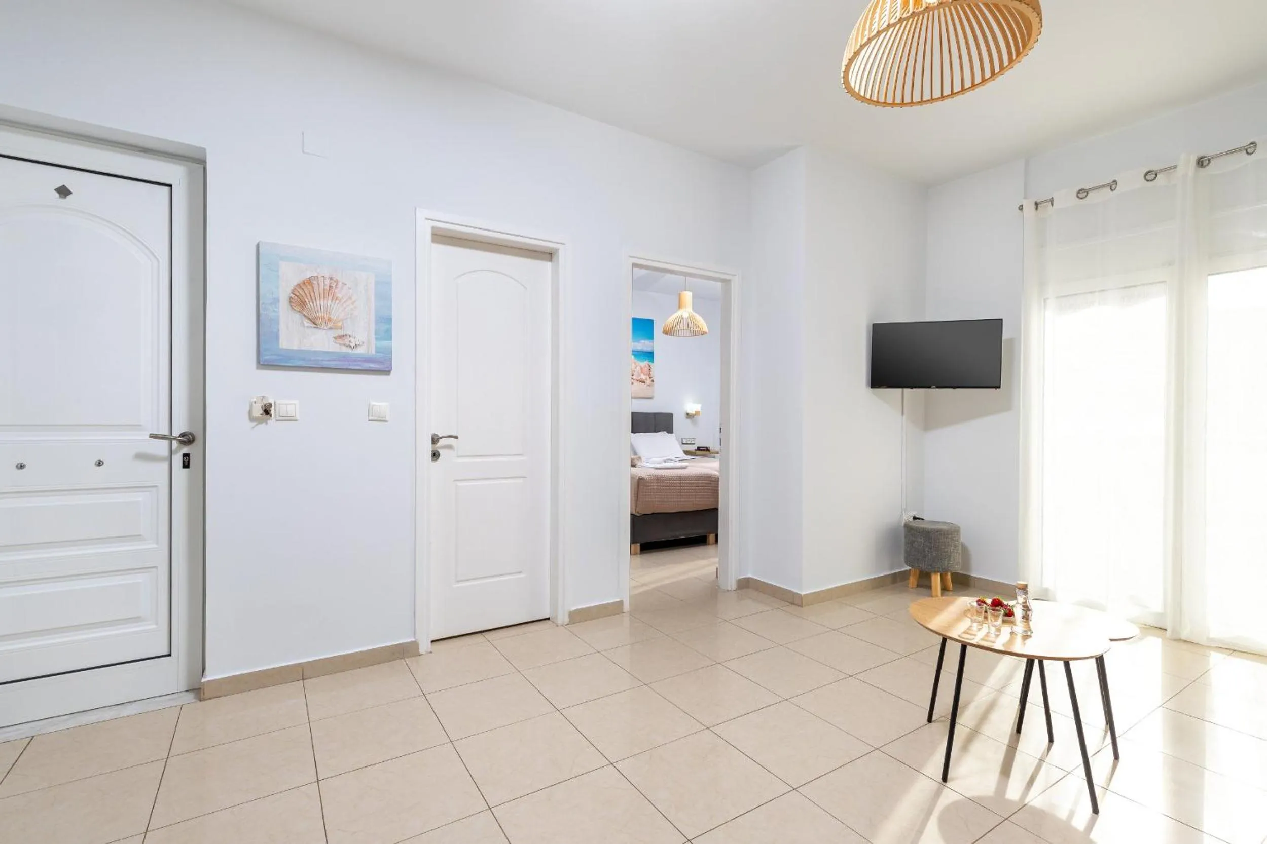 Living room, Bed in Sun Beach Apartments