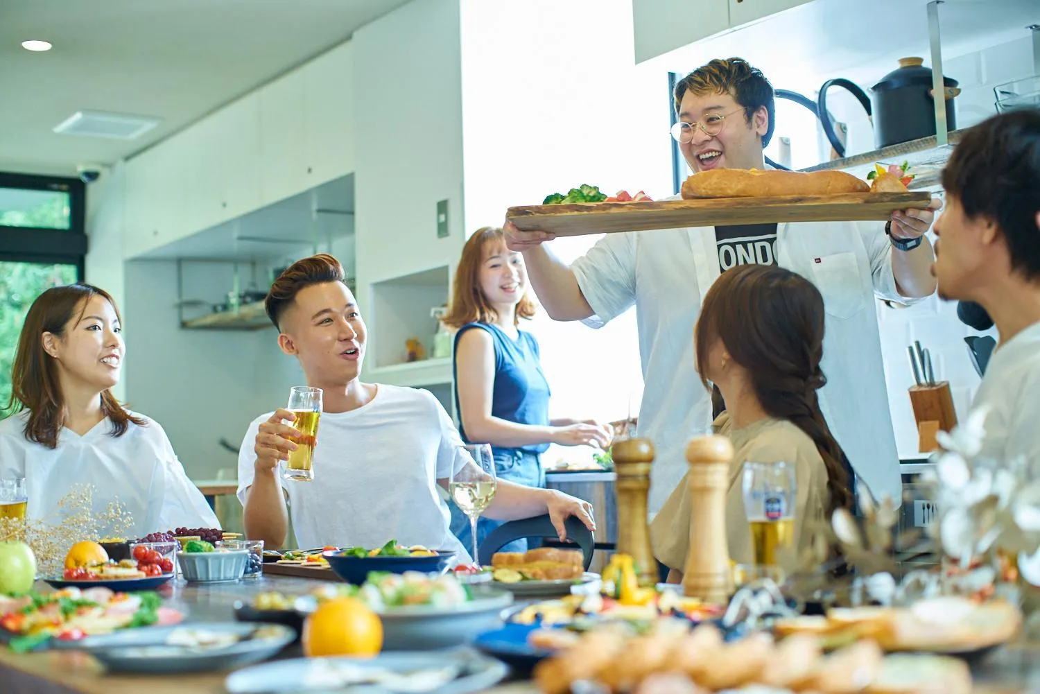 Communal kitchen in Piece Hostel Kyoto