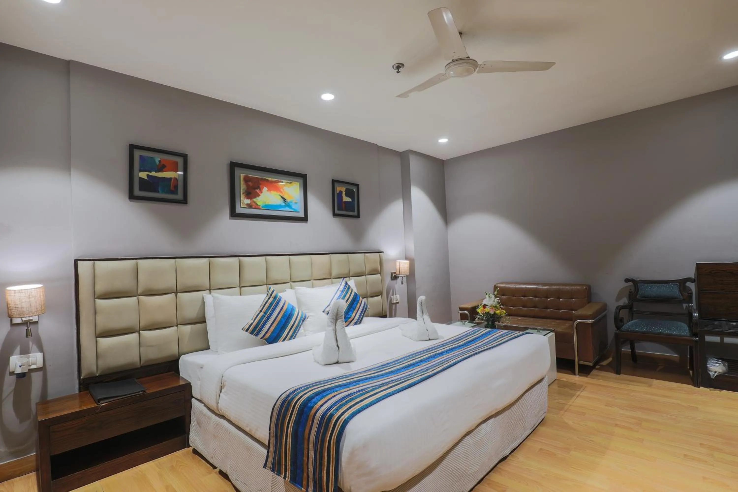 Bedroom, Bed in Hotel Bluestone Nehru Place by The Cosy Hotels