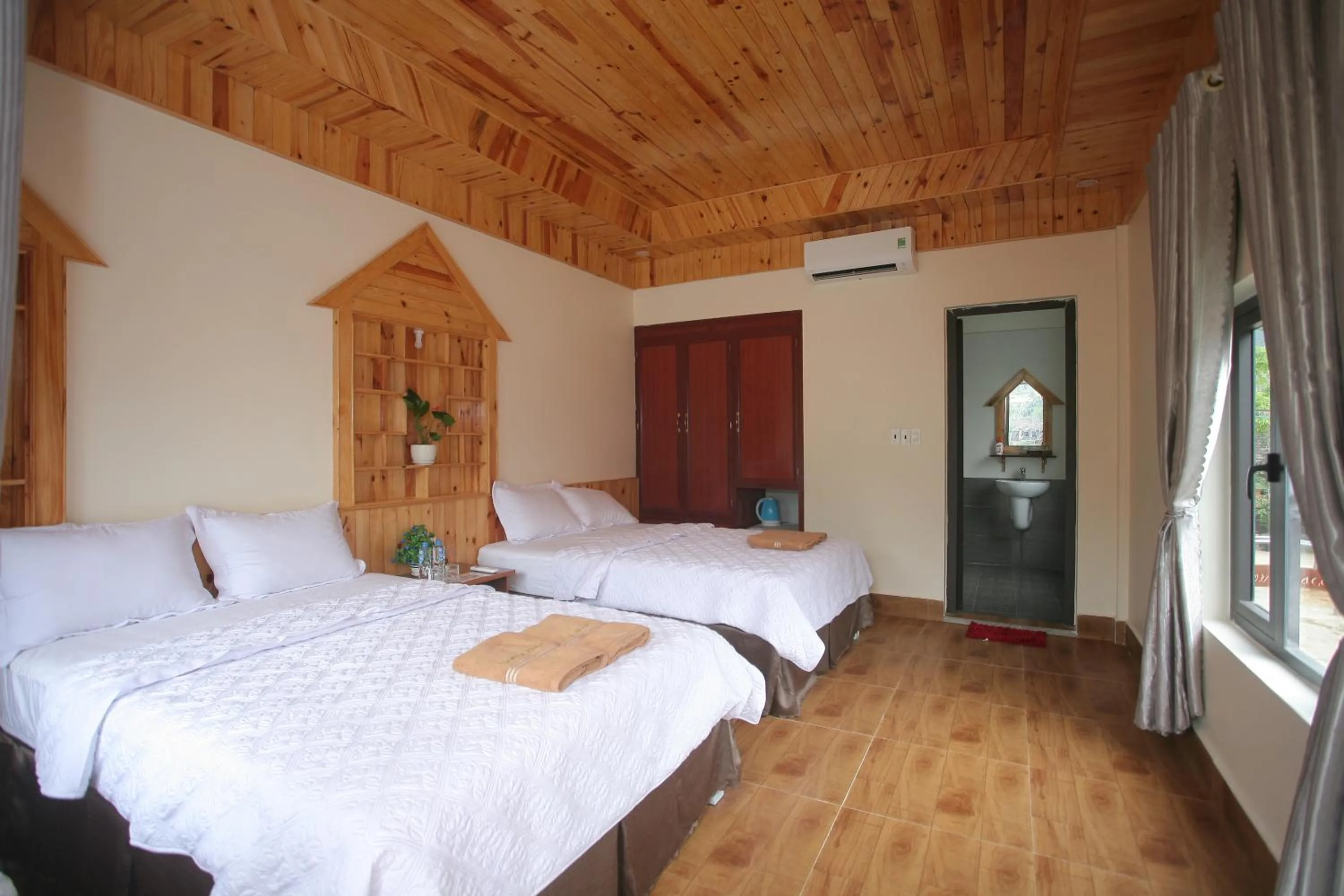 Bed in Restful River Bungalow