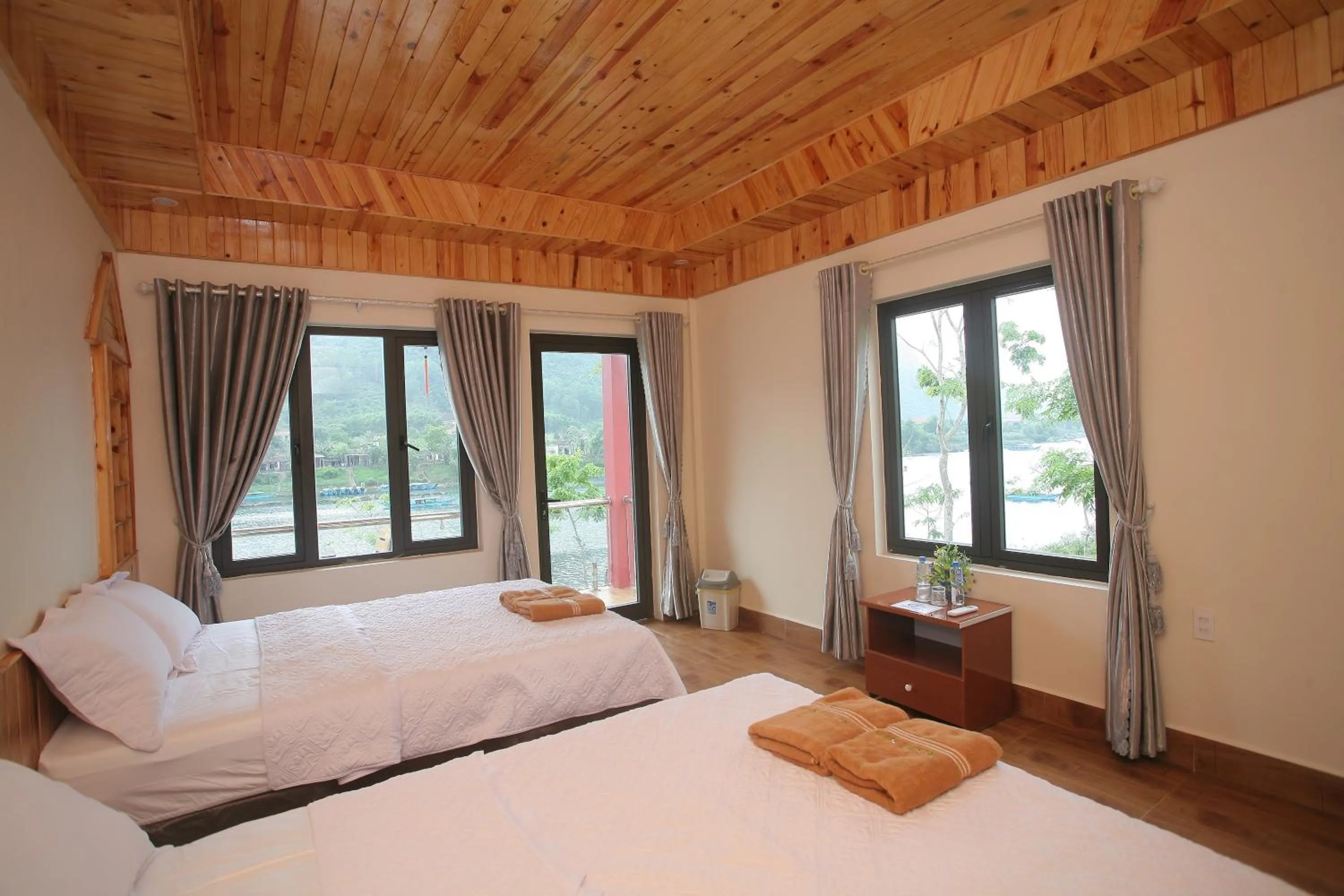 Bed in Restful River Bungalow