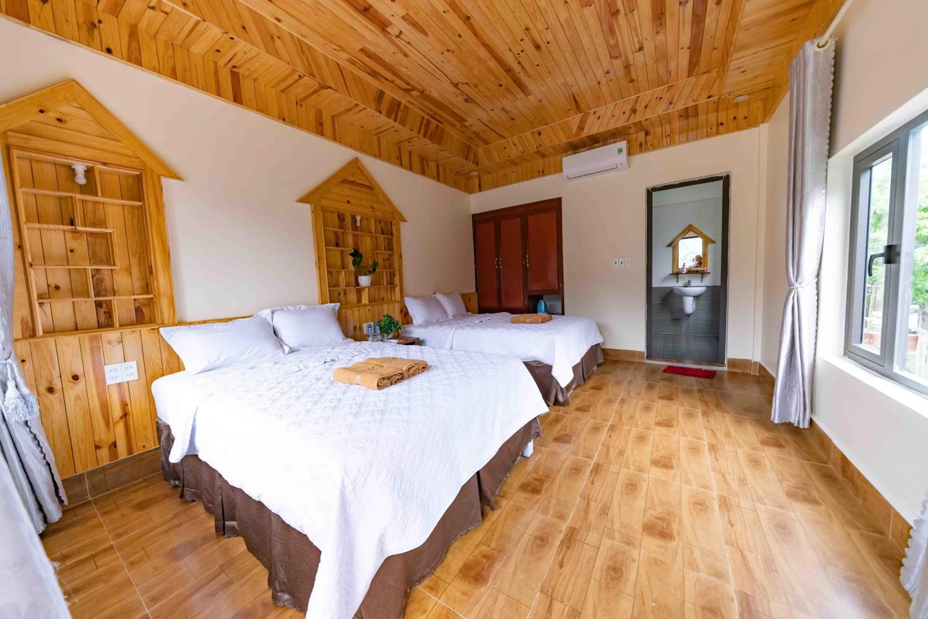 Bed in Restful River Bungalow