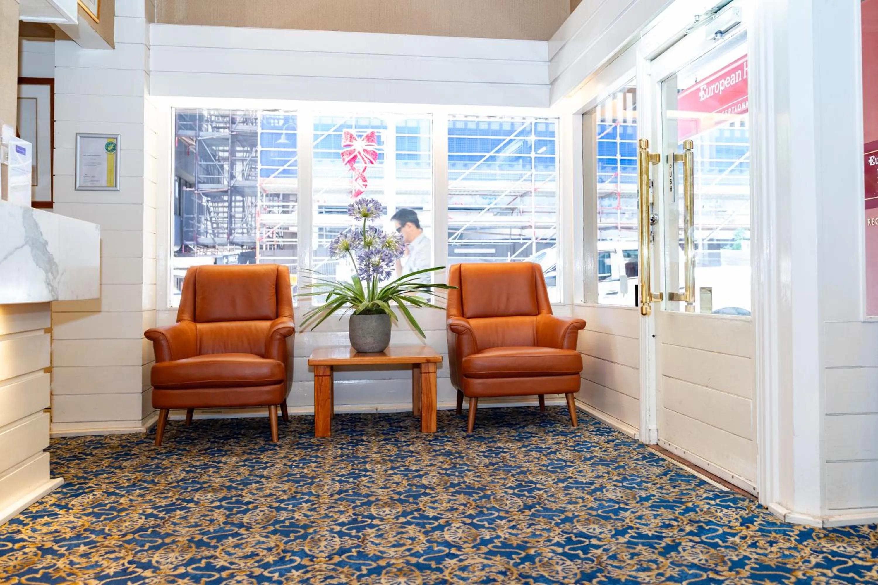 Lobby or reception in European Hotel