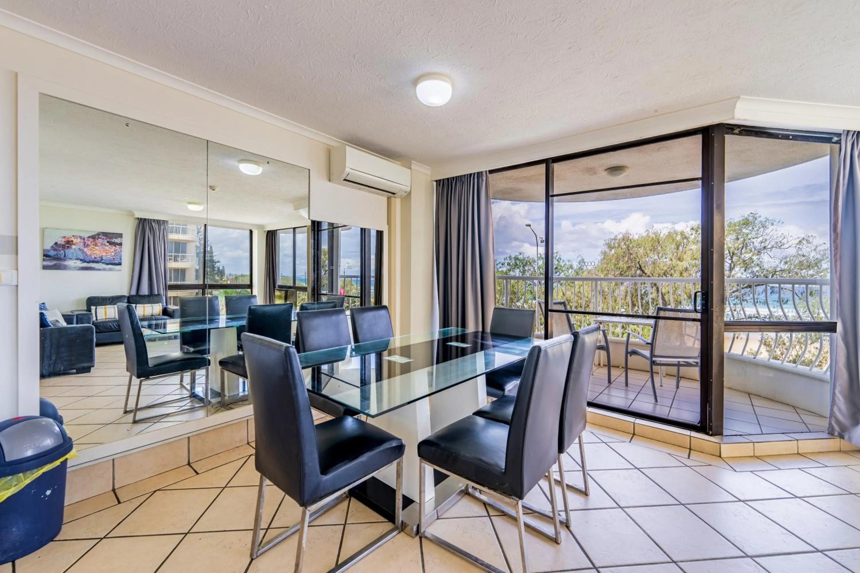 Dining area in Olympus Beachfront Apartments