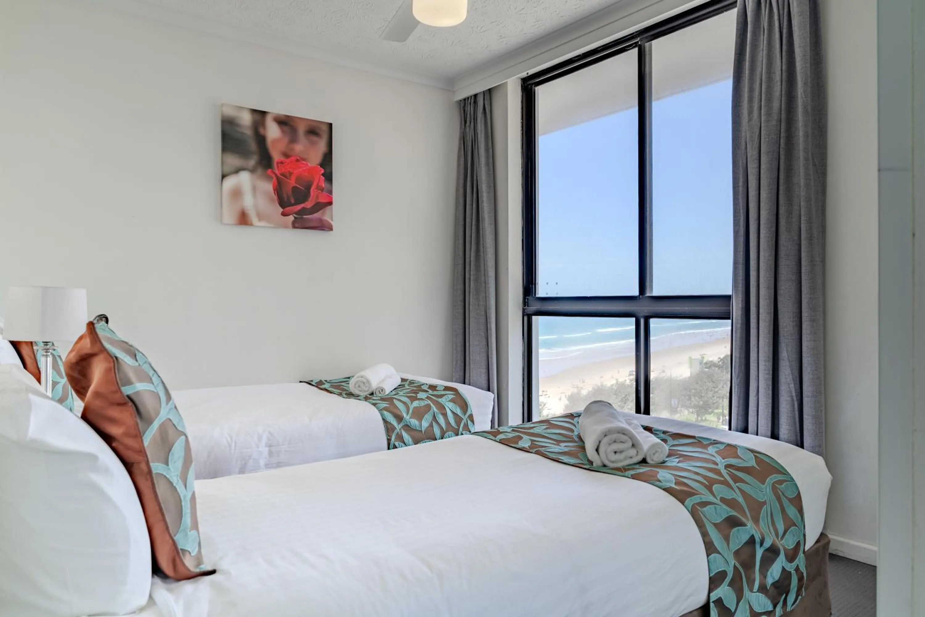 Bedroom, Bed in Olympus Beachfront Apartments