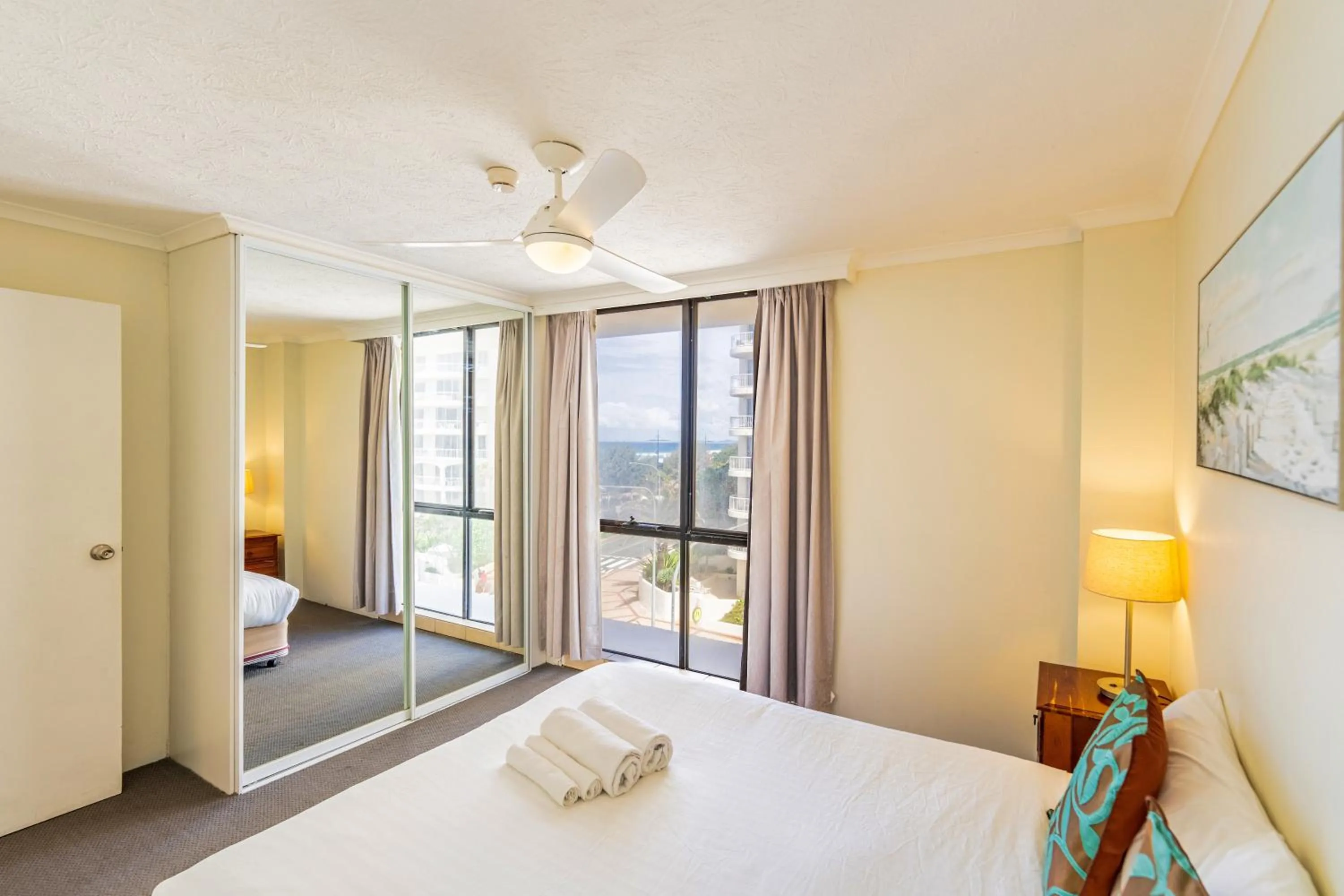 Bedroom, Bed in Olympus Beachfront Apartments