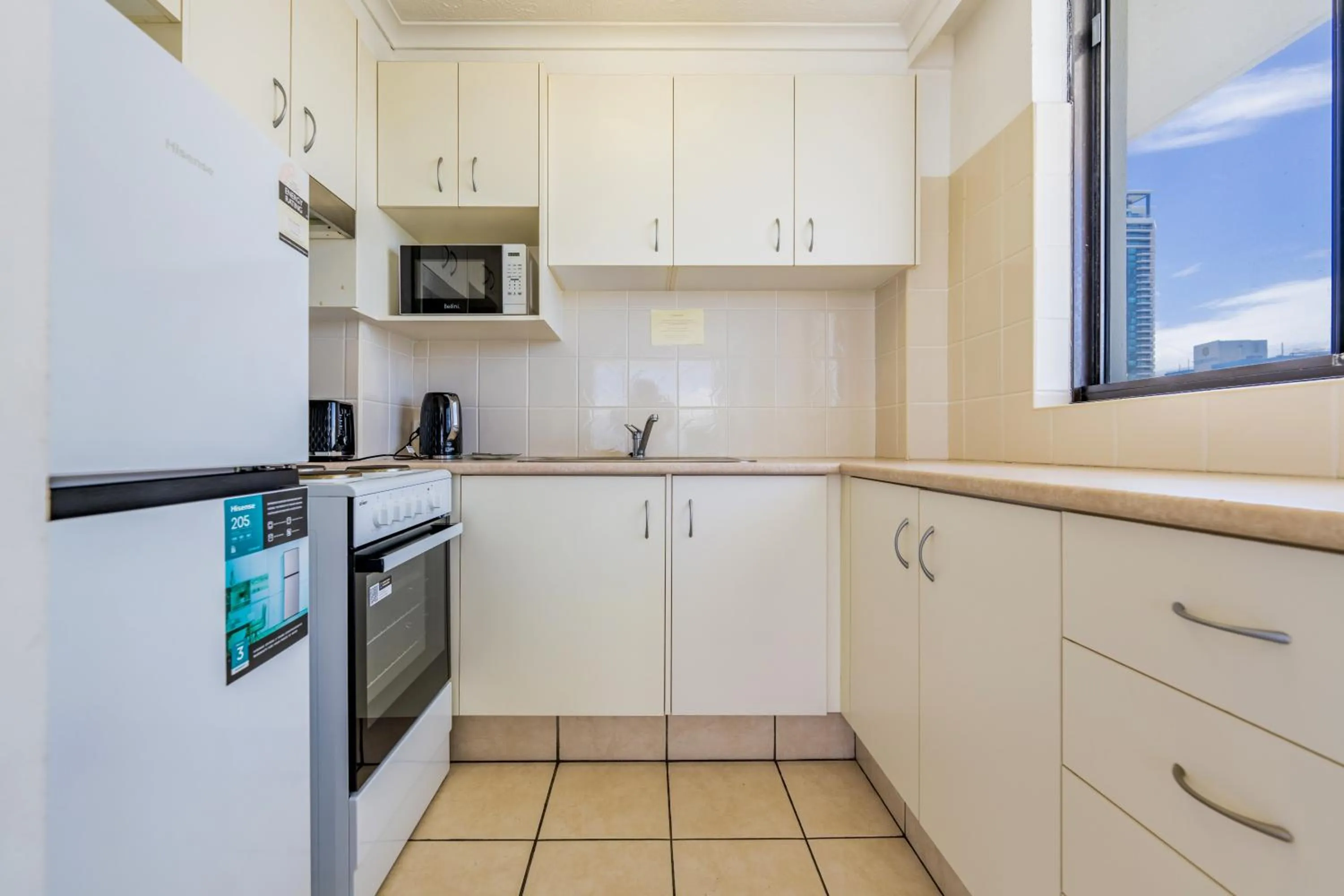 kitchen in Olympus Beachfront Apartments