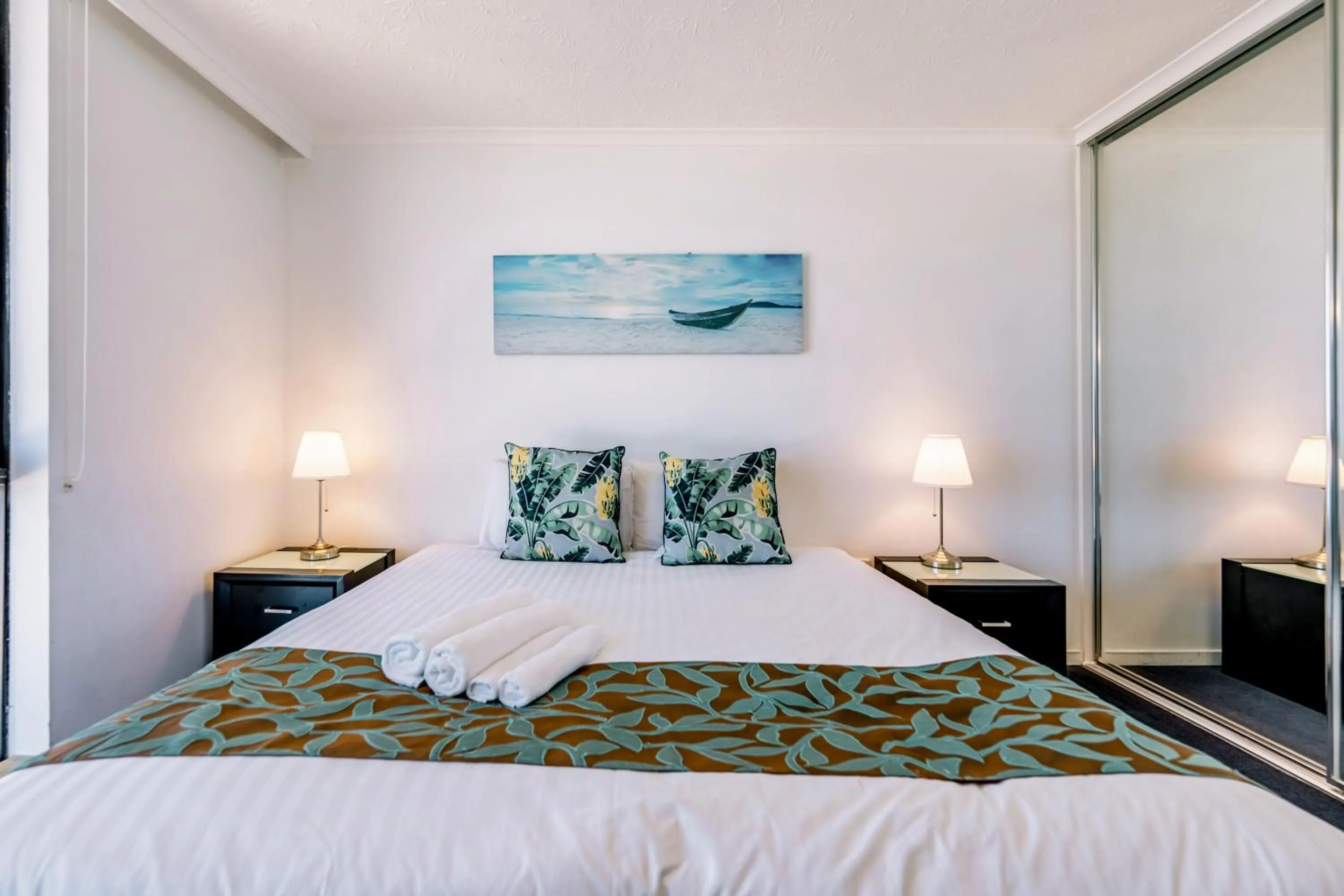 Bedroom, Bed in Olympus Beachfront Apartments