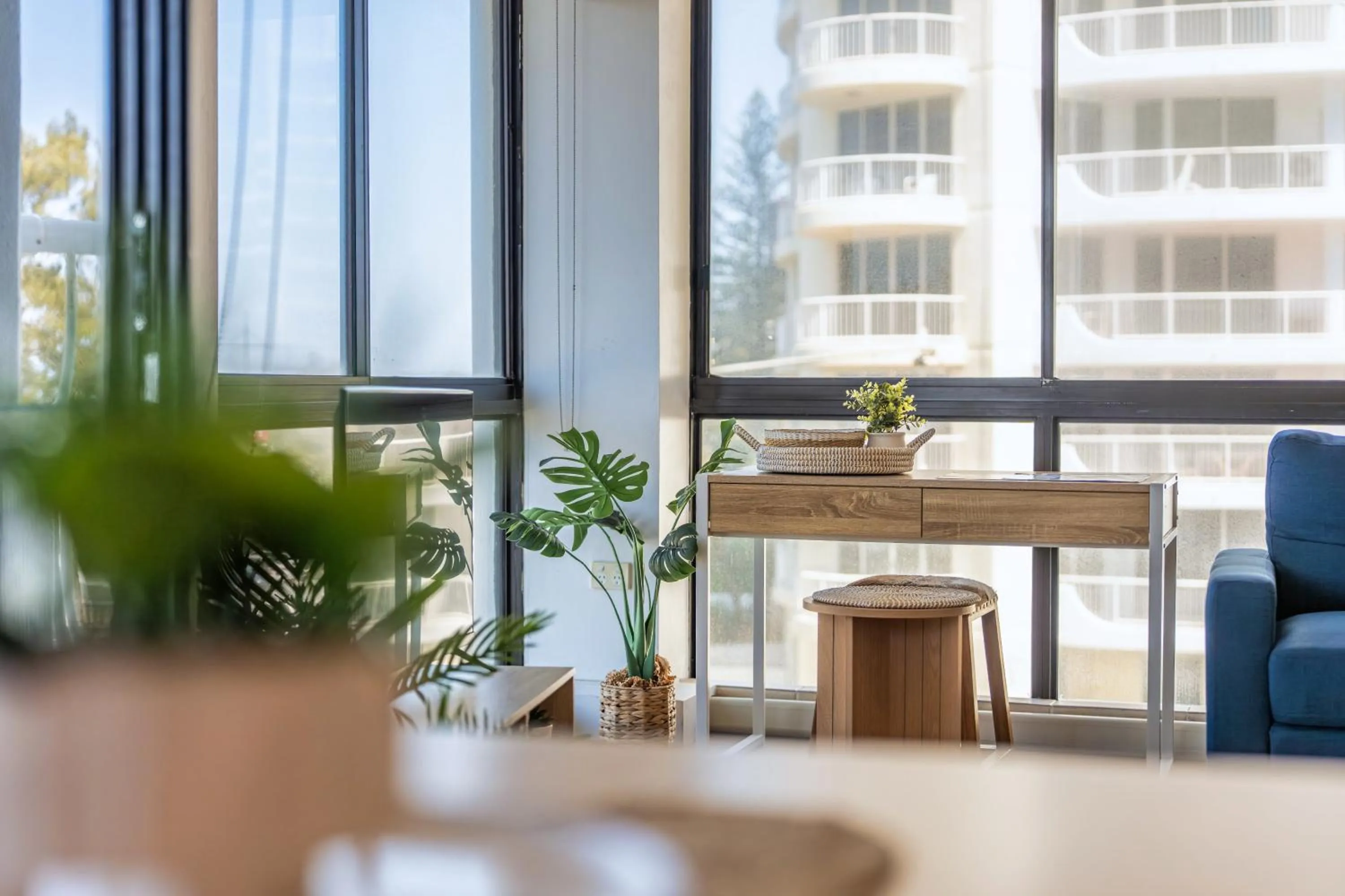 Living room in Olympus Beachfront Apartments