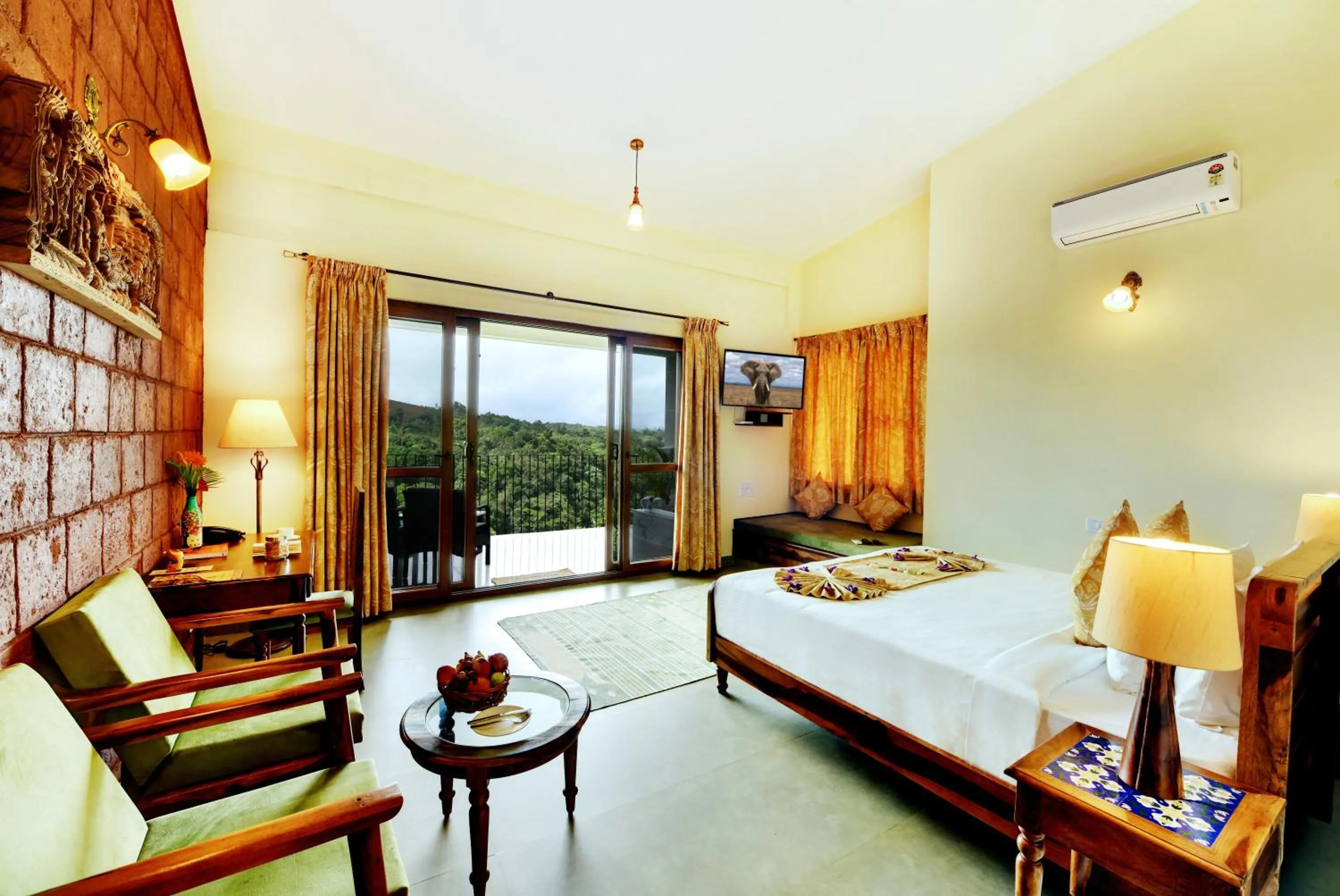 Bed in Heritage Resort Coorg