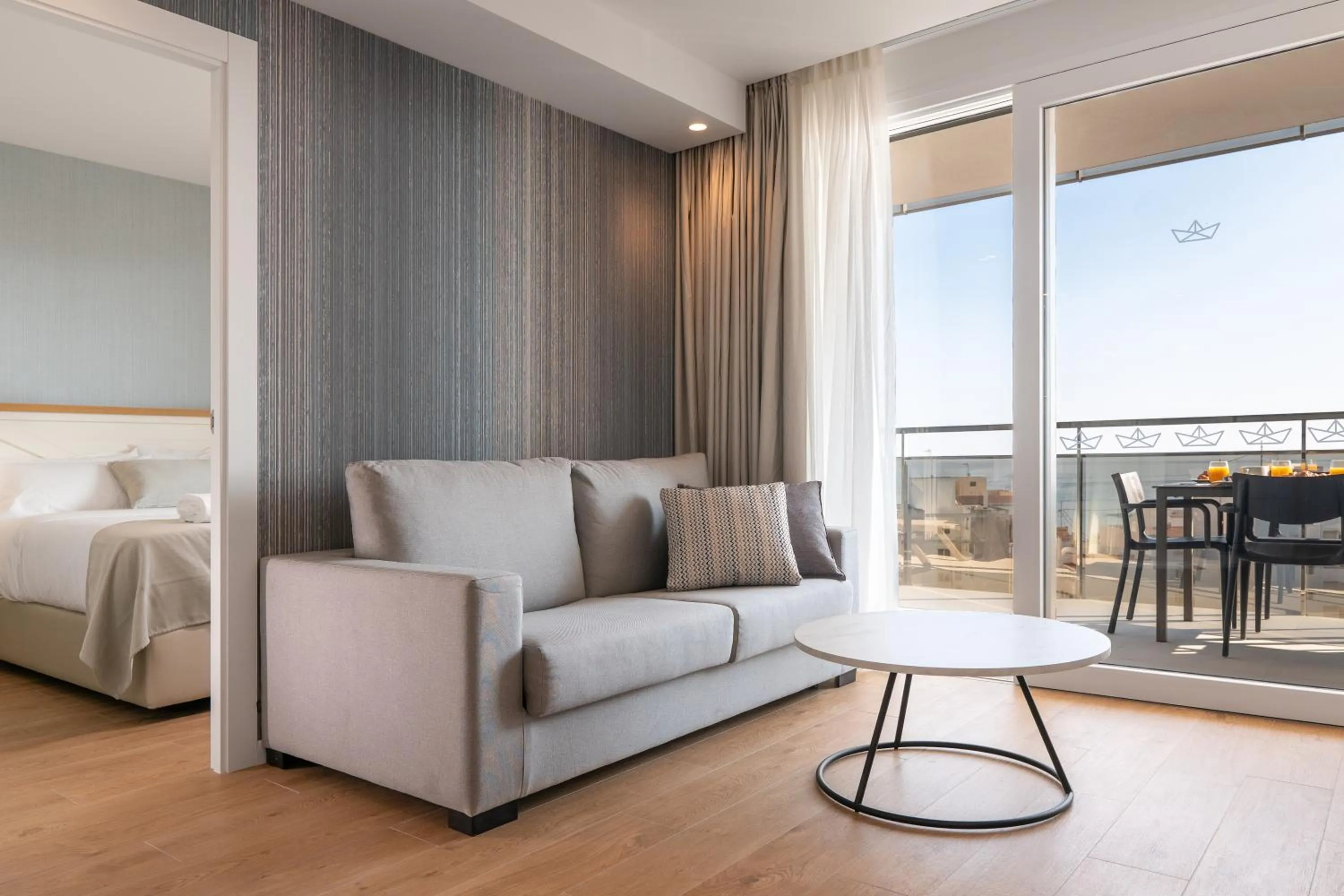 Living room, Bed in Ahoy Apartments