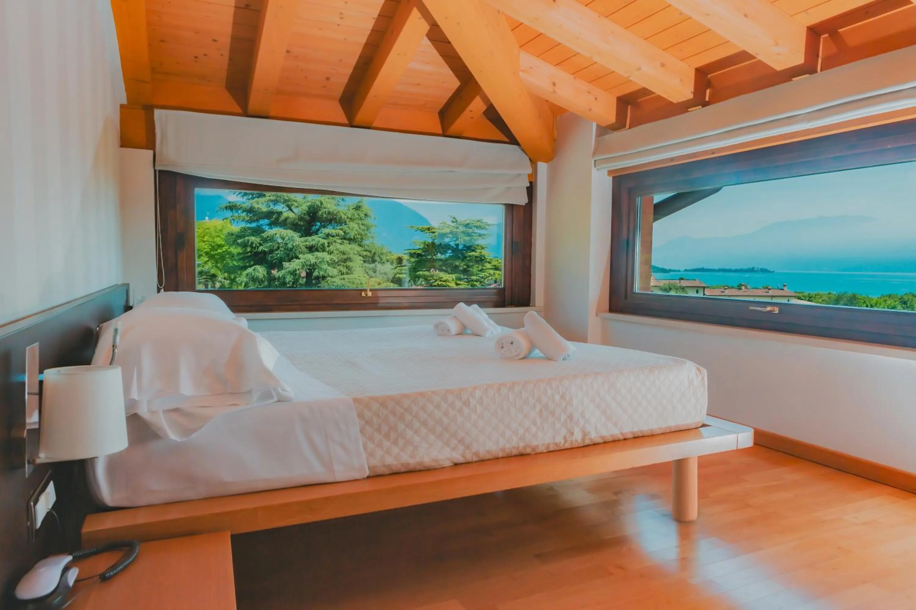 Bed in AHG Donna Silvia Wellness Hotel