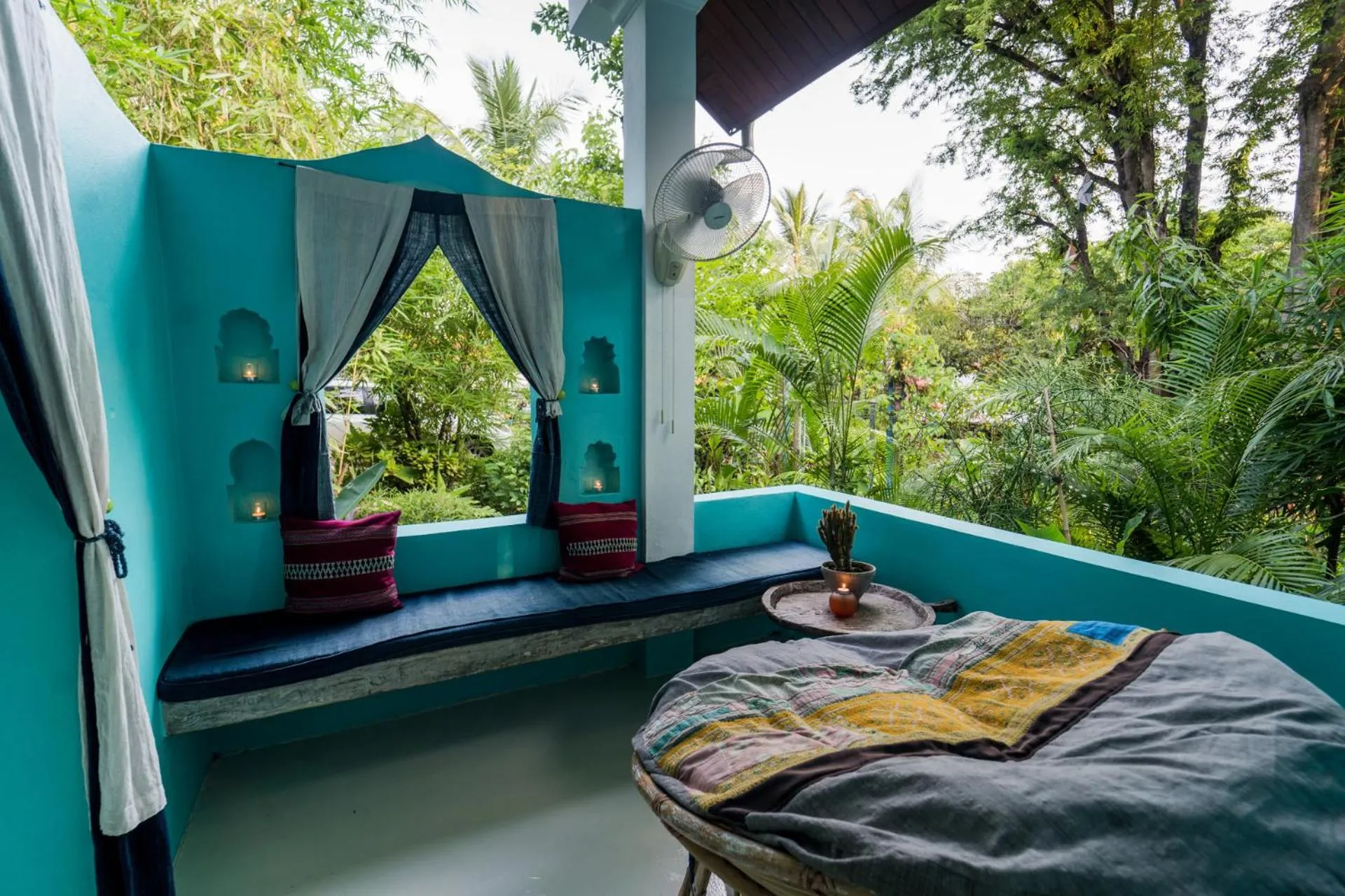 Natural landscape, Bed in Ock Pop Tok Mekong Villa
