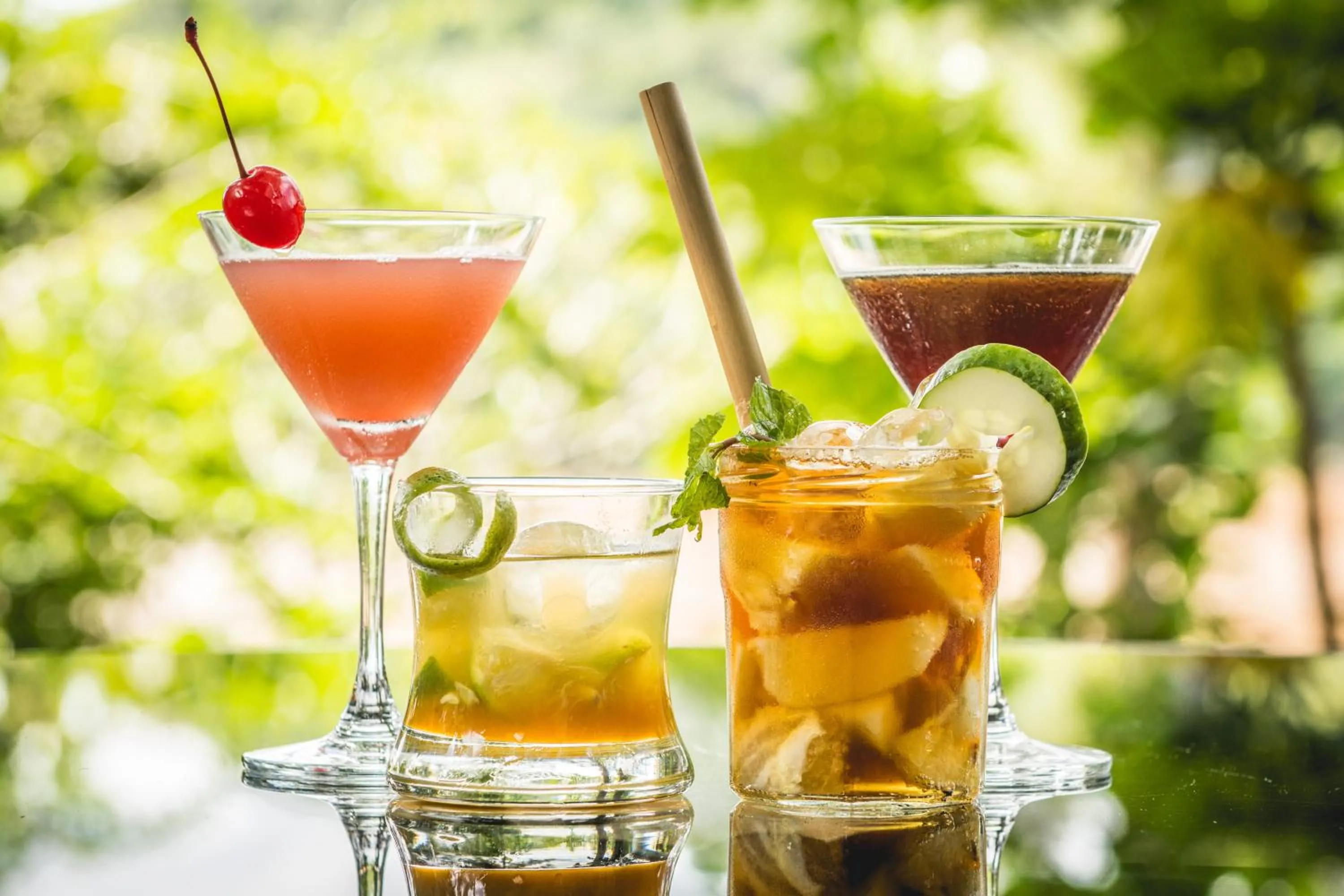 Drinks in Ock Pop Tok Mekong Villa