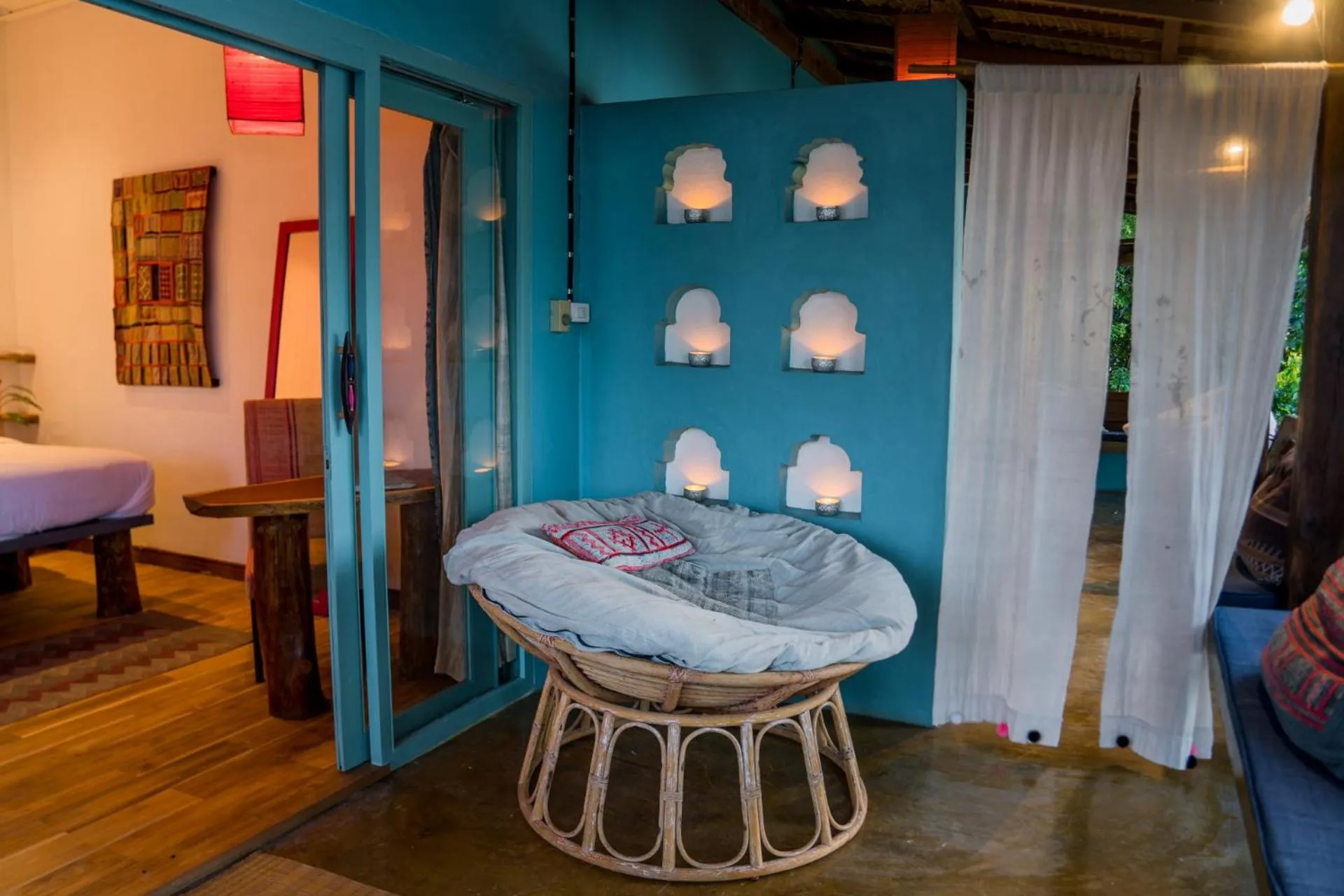 Living room, Bed in Ock Pop Tok Mekong Villa