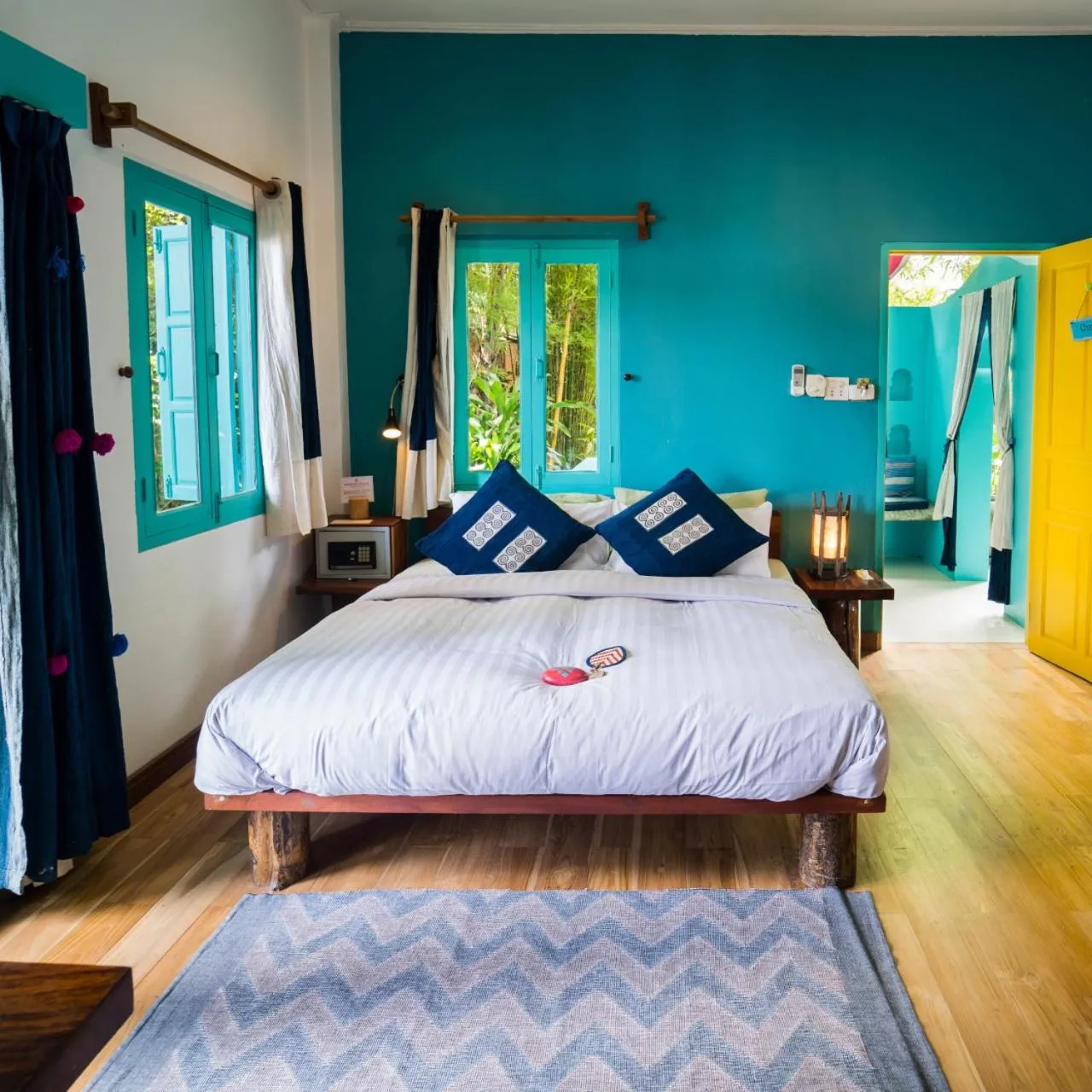 Bed in Ock Pop Tok Mekong Villa