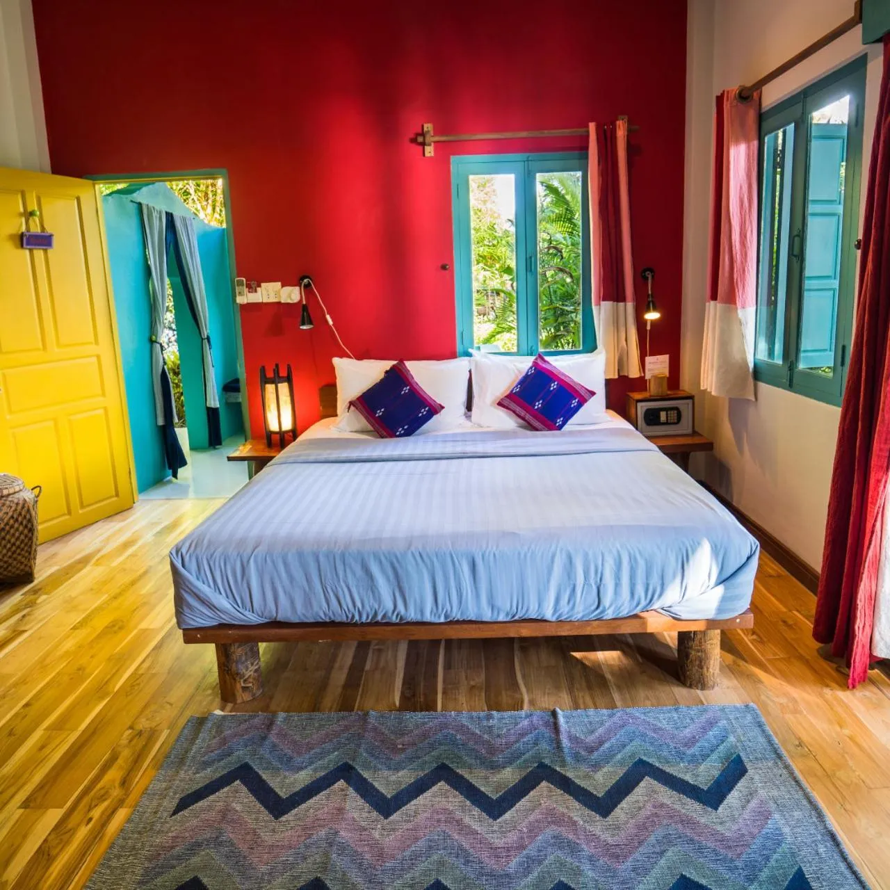 Bed in Ock Pop Tok Mekong Villa