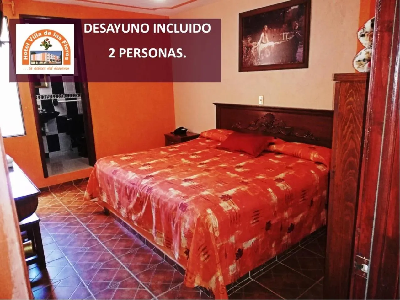 Bed in Hotel Villa De Las Flores