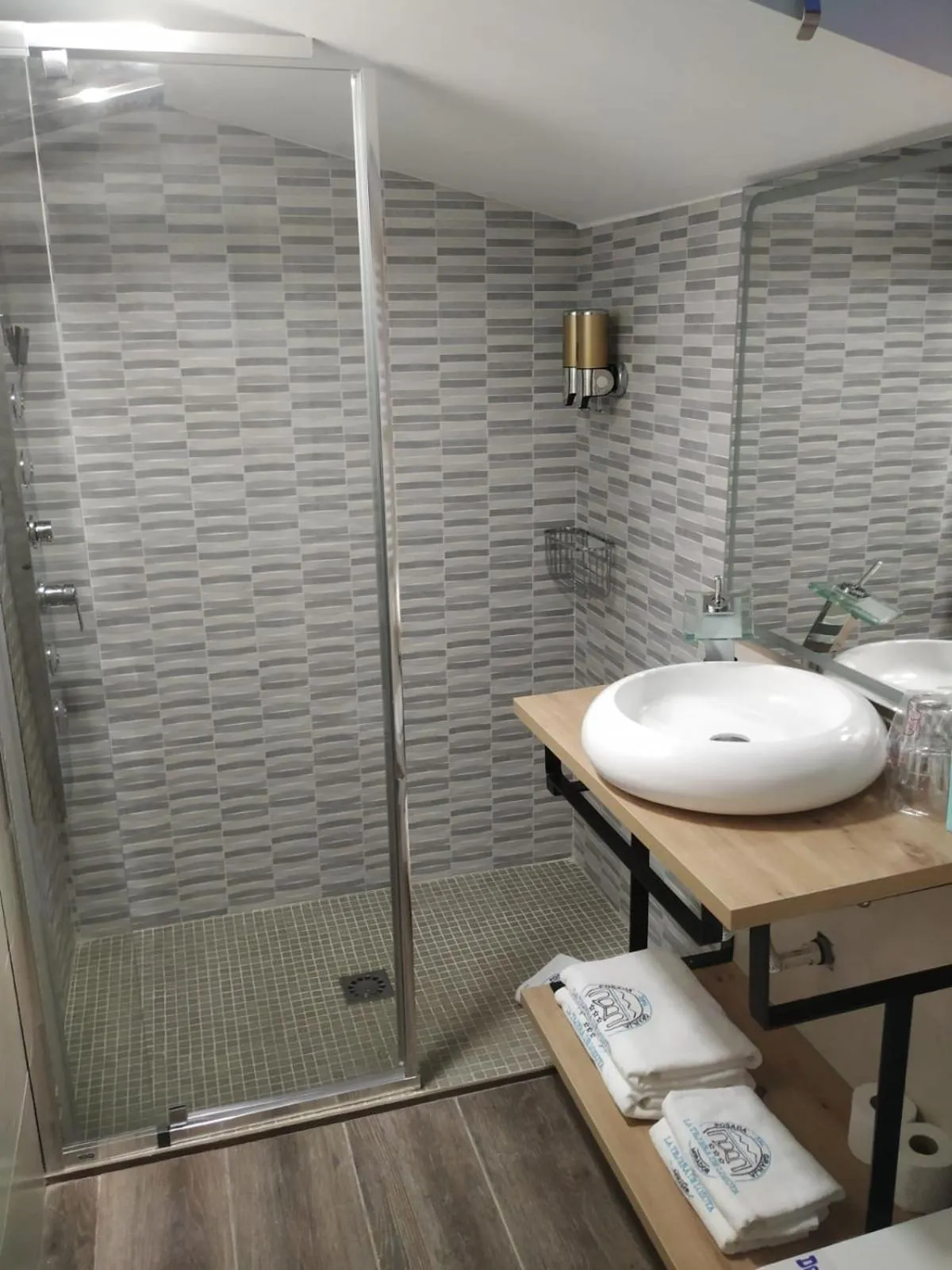 Shower in Posada Rural SPA Granja LA TEJERA de Lozoya