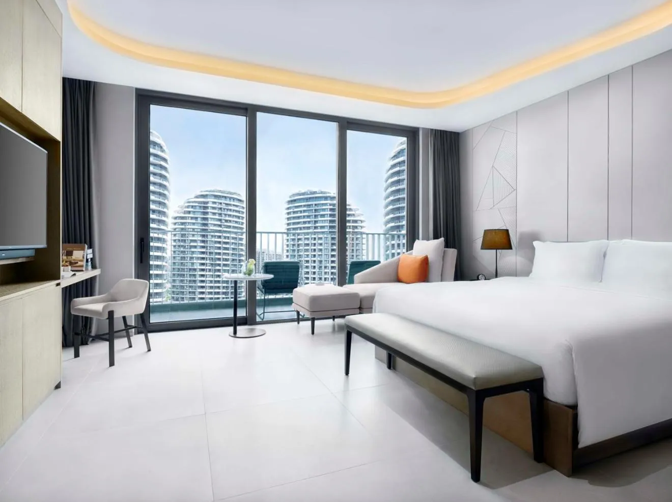 Bedroom, Bed in Oakwood Apartments Sanya