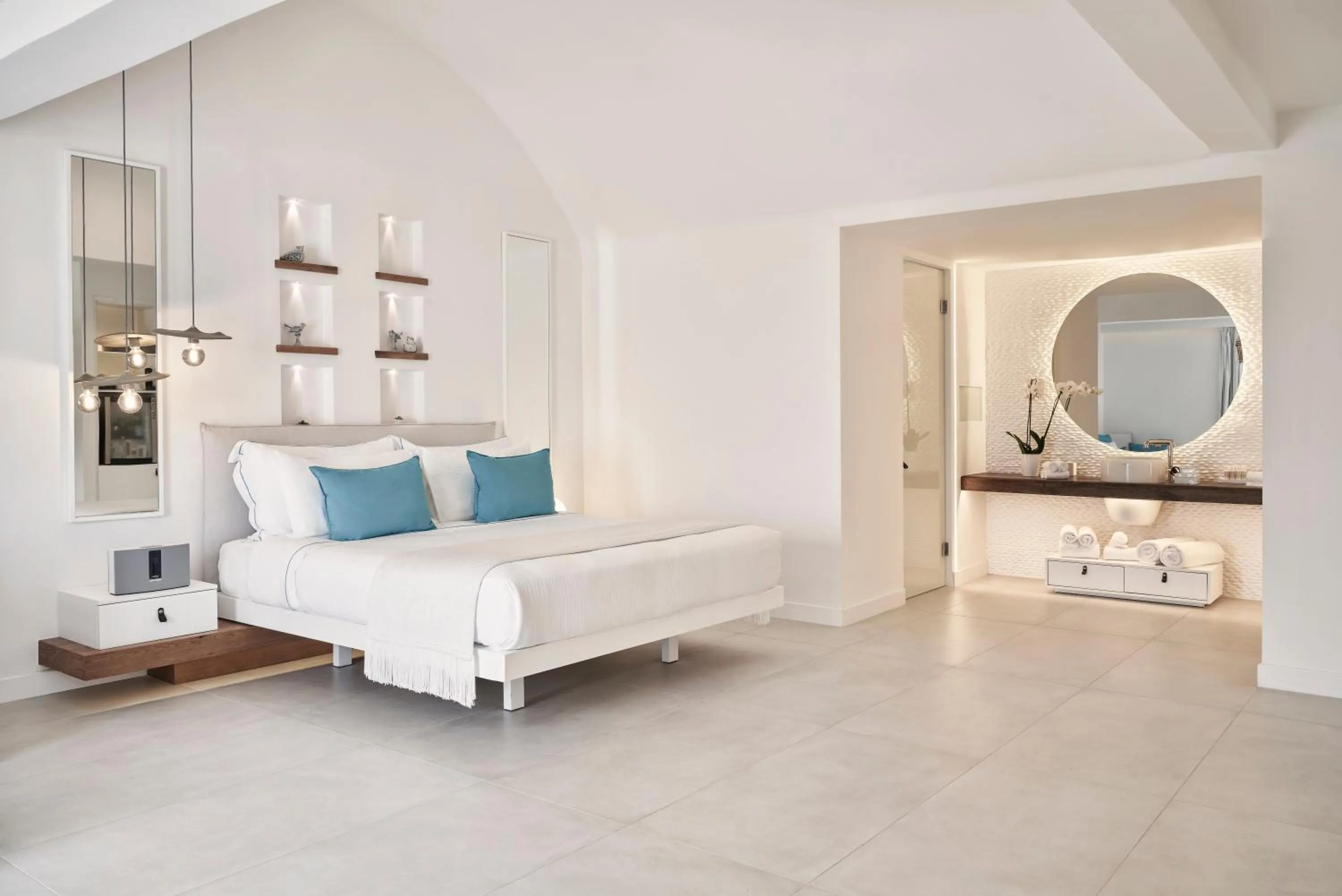 Bed in Nikki Beach Resort & Spa Santorini