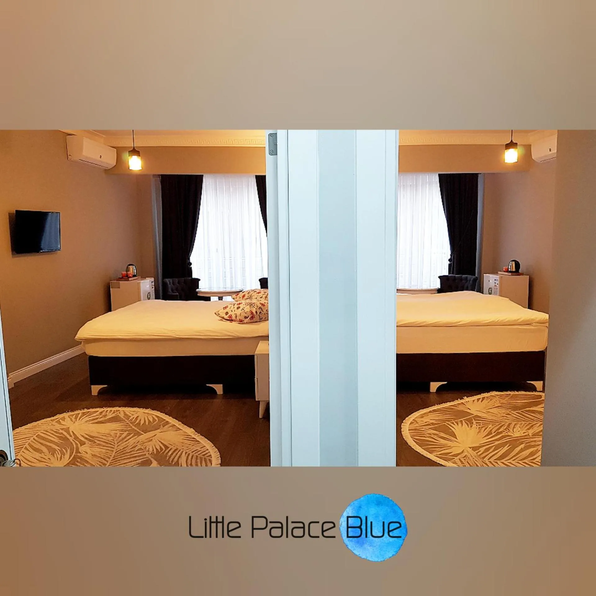 Bed in Little Palace Blue Apartment