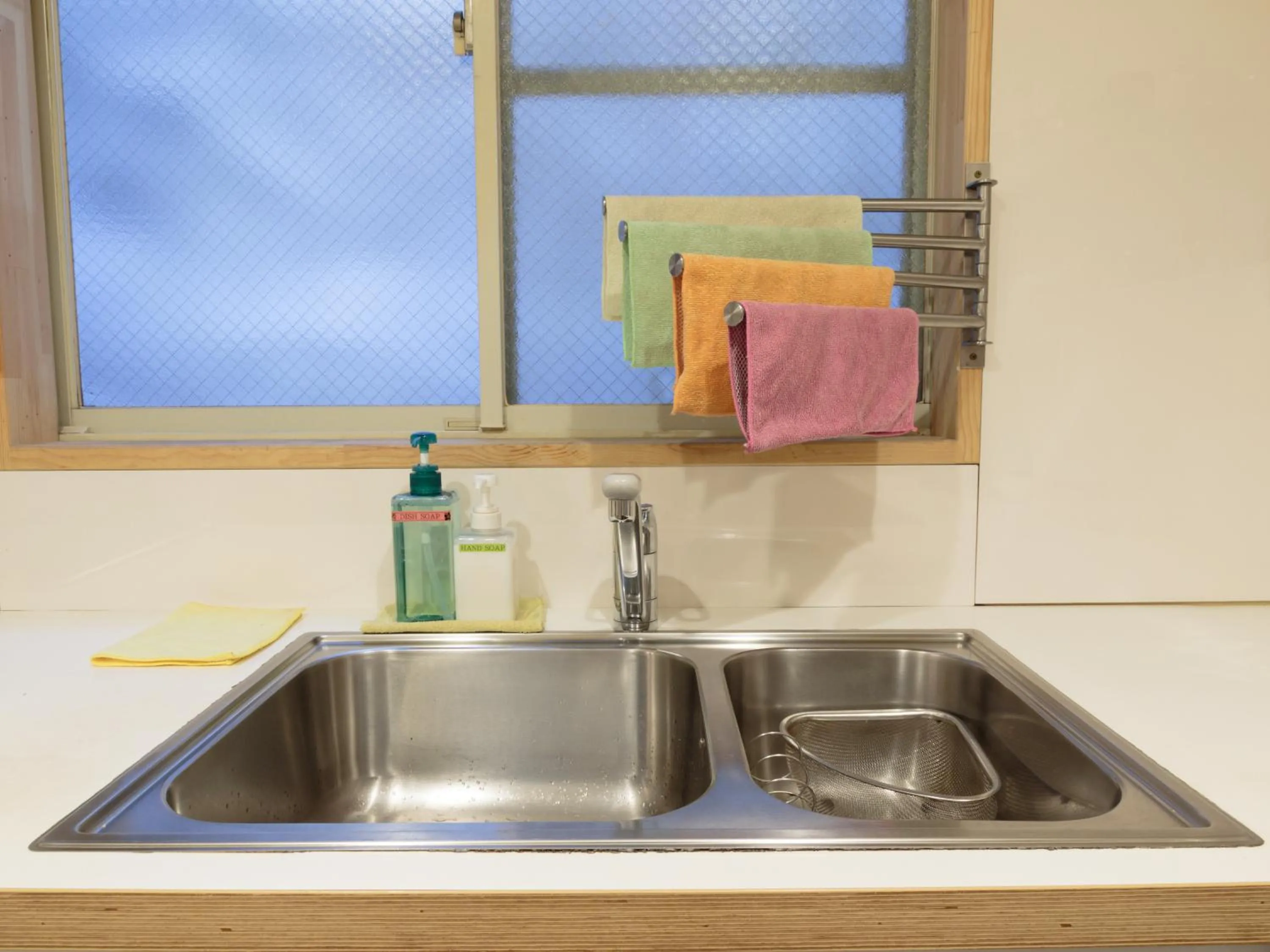 Communal kitchen in Fukuoka Hana Hostel