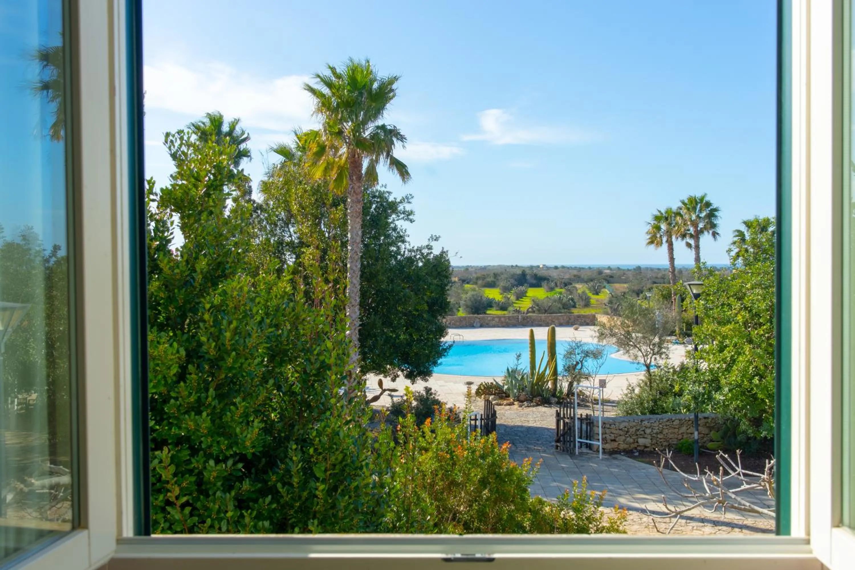 Pool view in Antica Masseria Li Sauli