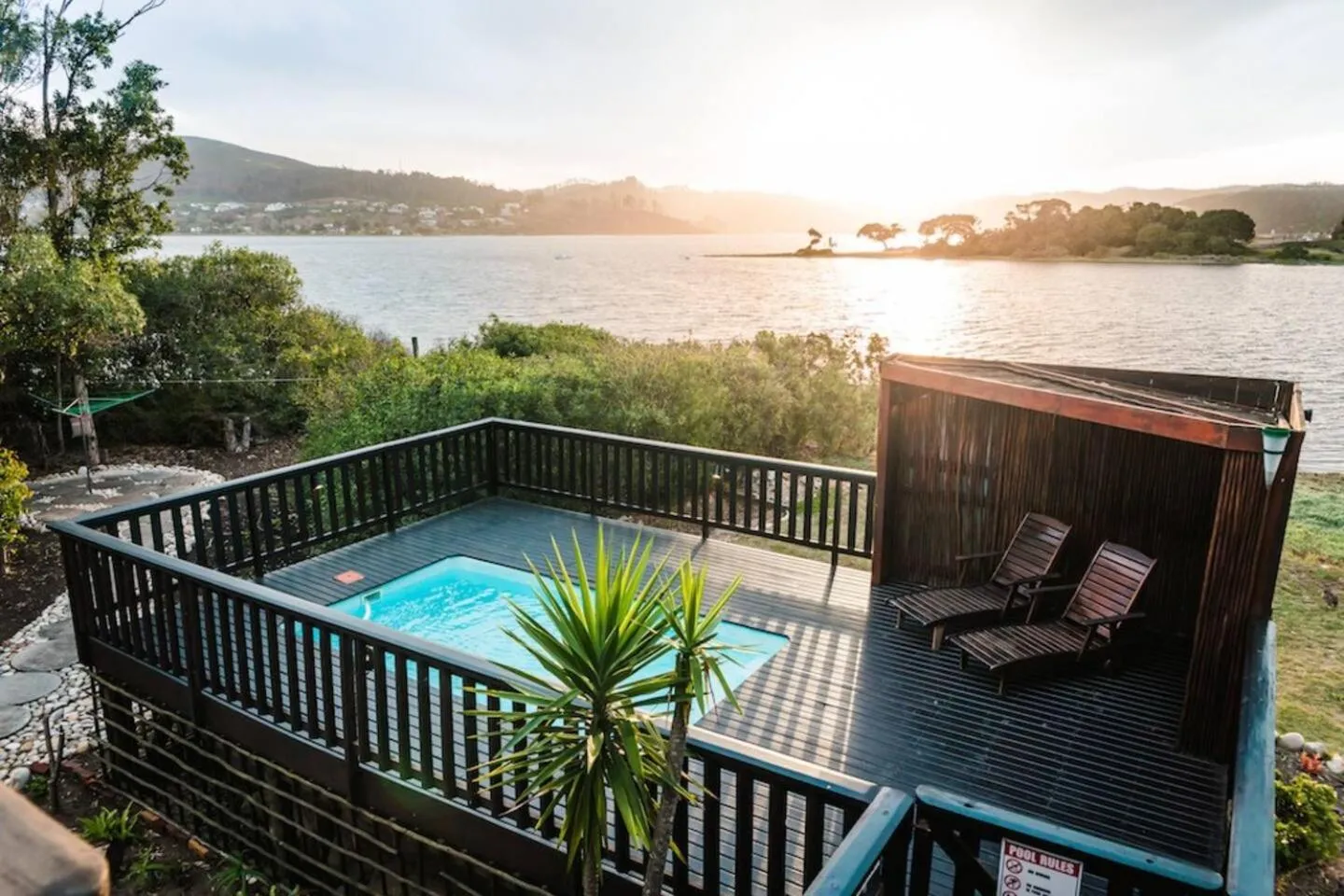 Pool view in Oyster Creek Lodge
