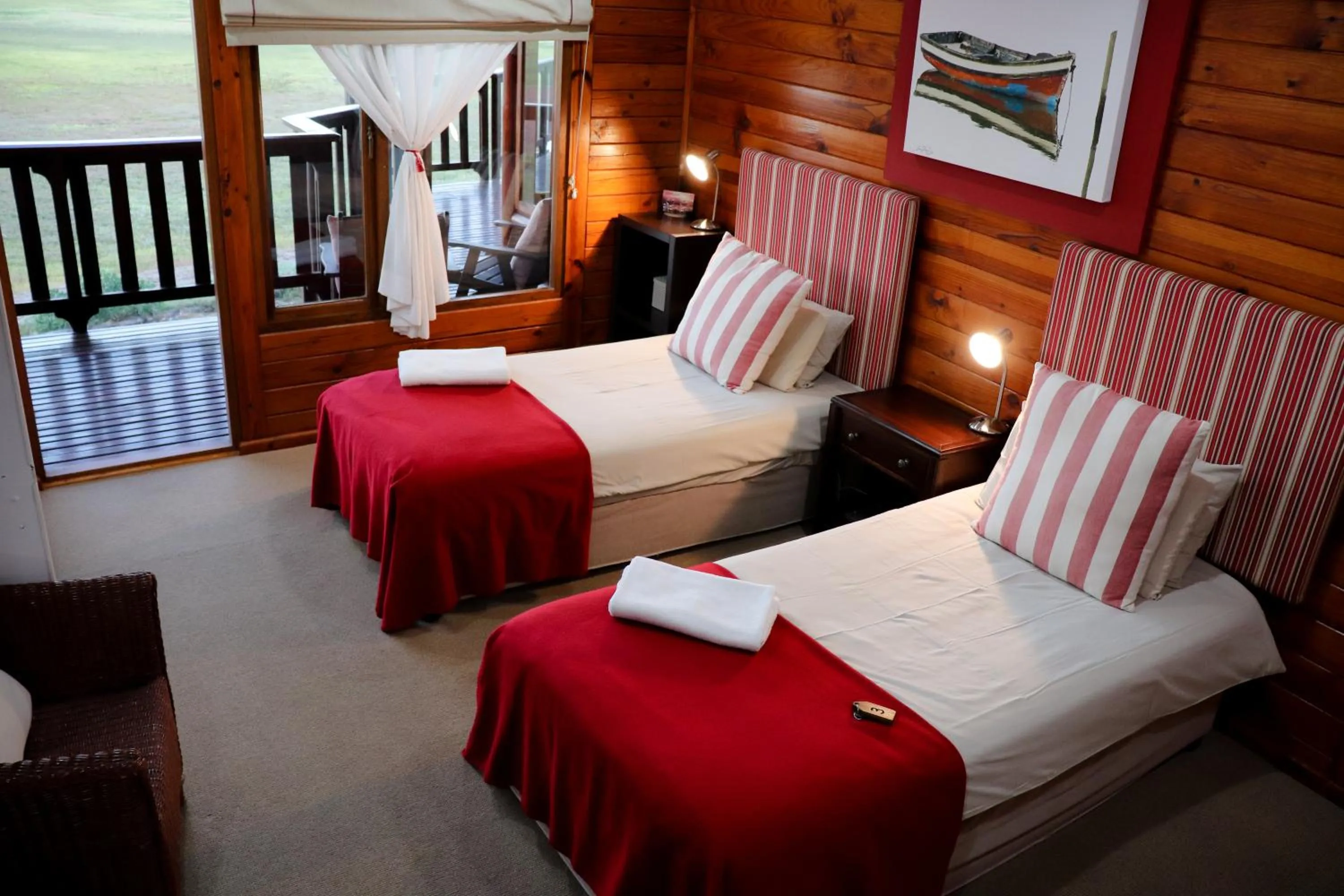 Bed in Oyster Creek Lodge