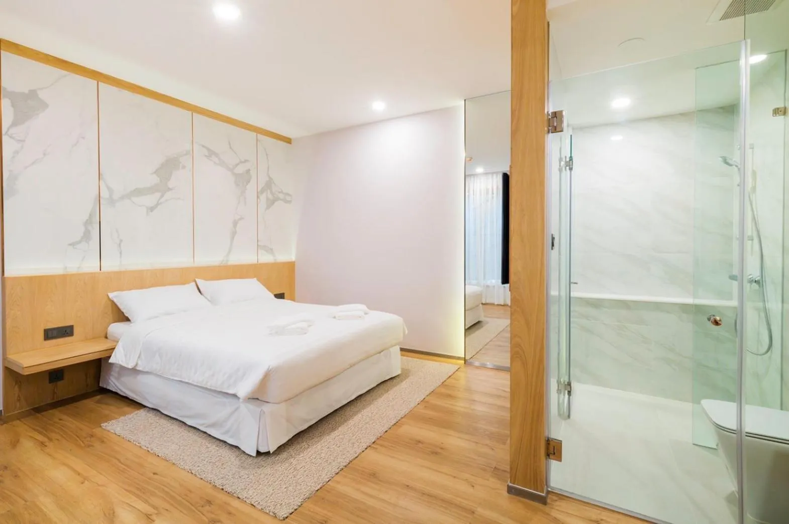 Bathroom, Bed in Artino Hotel Silom