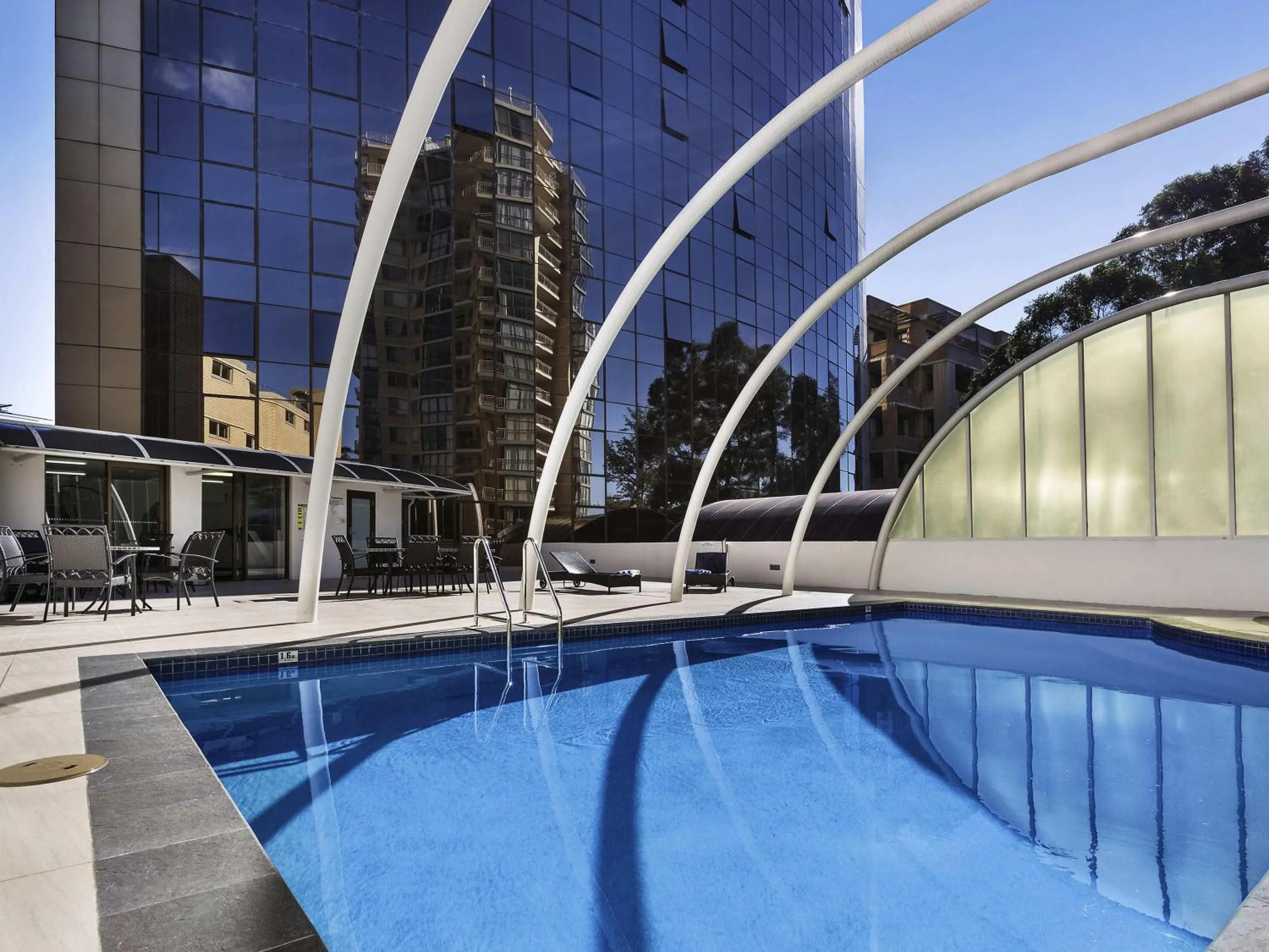 Pool view in Novotel Sydney Parramatta
