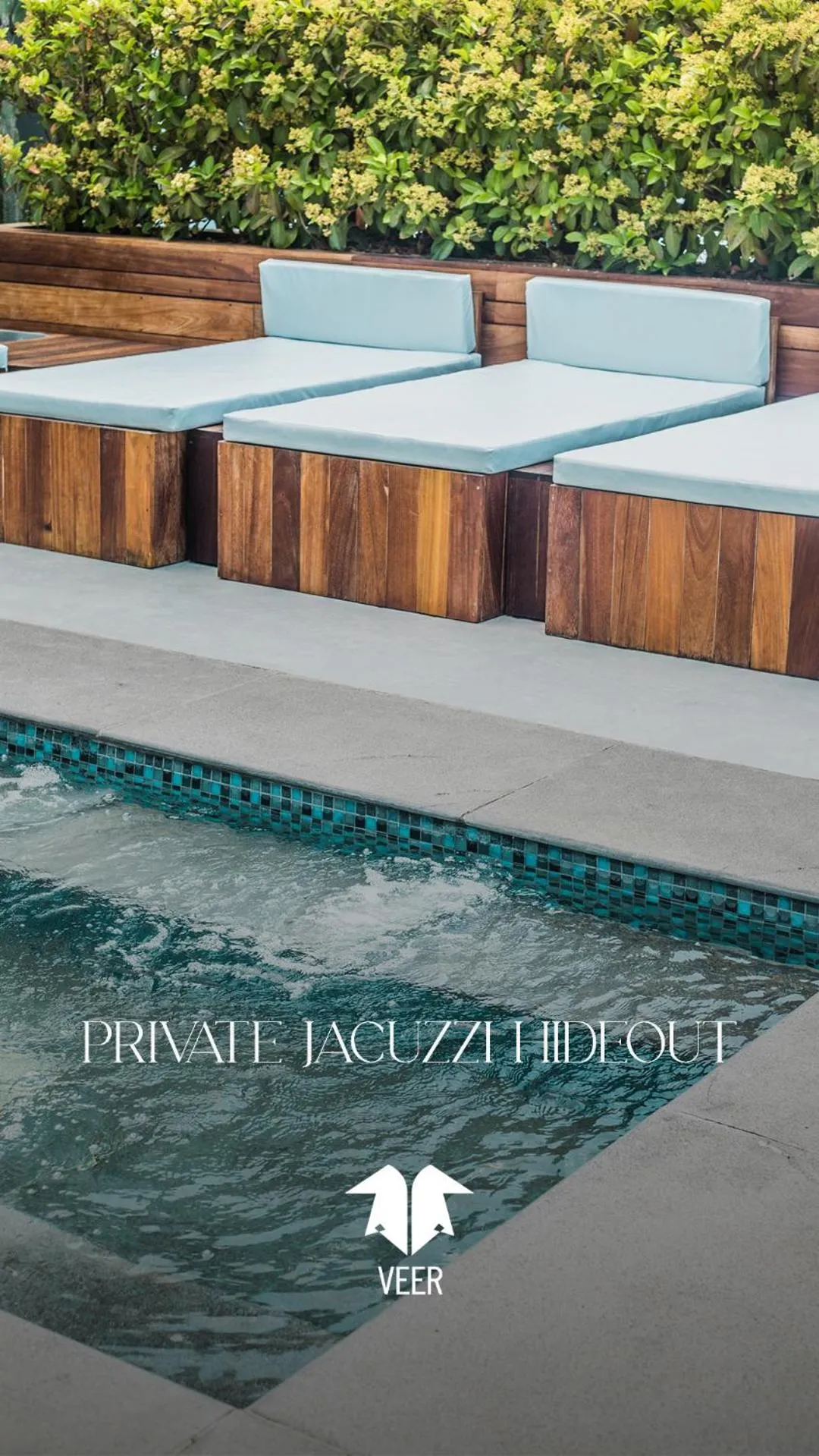 Text overlay in Veer Luxury Boutique Hotel & Beach Club