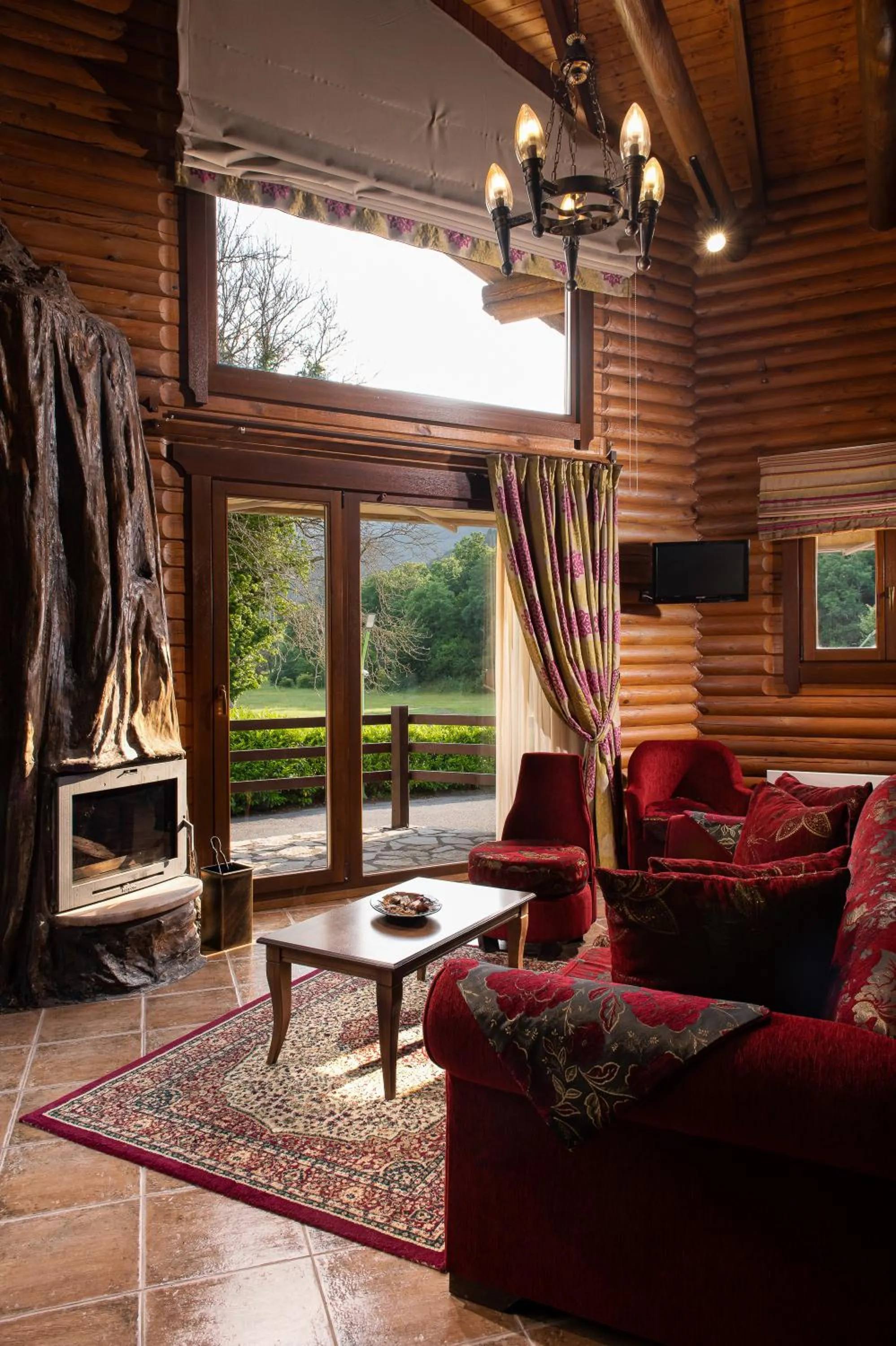 Seating area in Natura Chalets