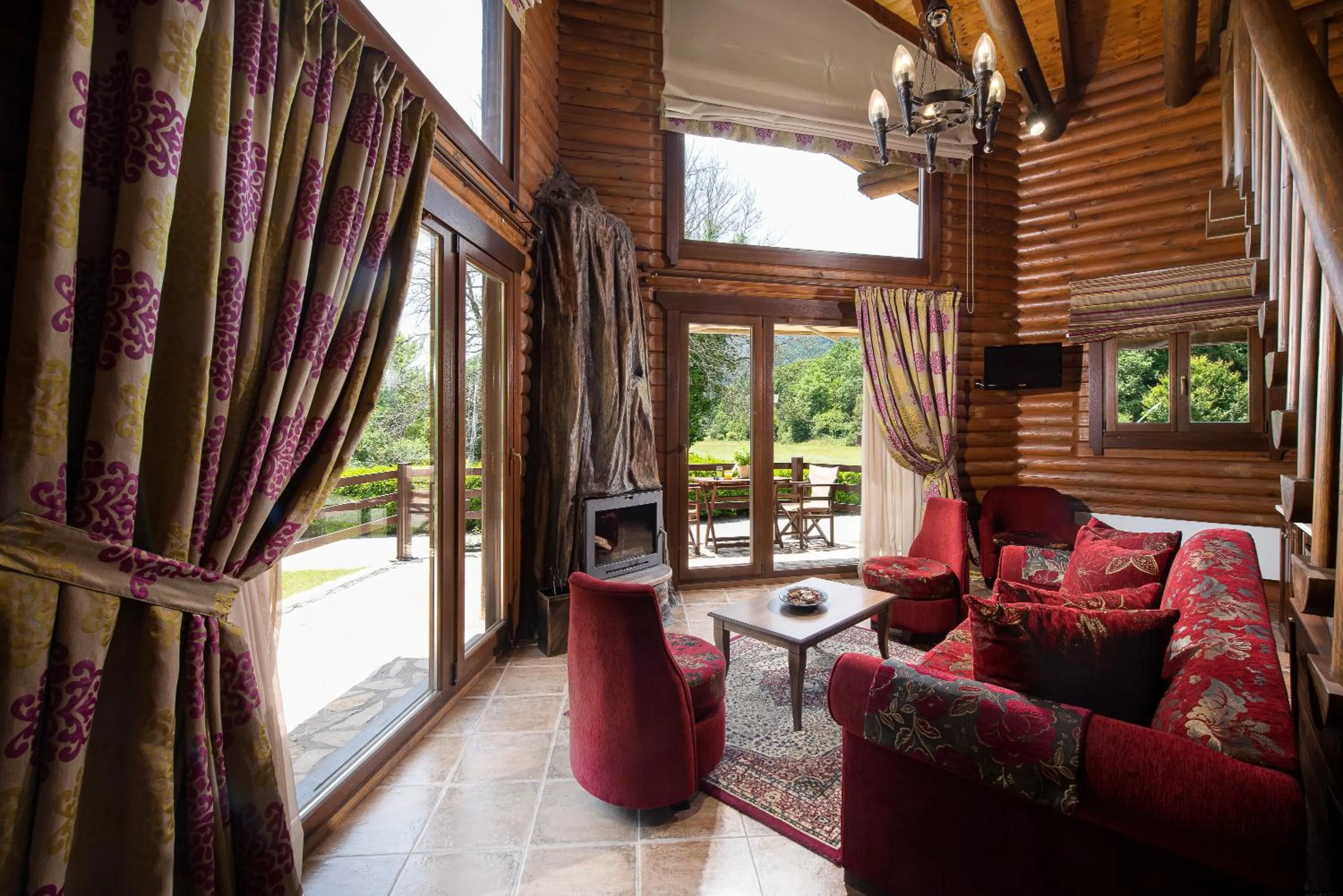 Seating area in Natura Chalets