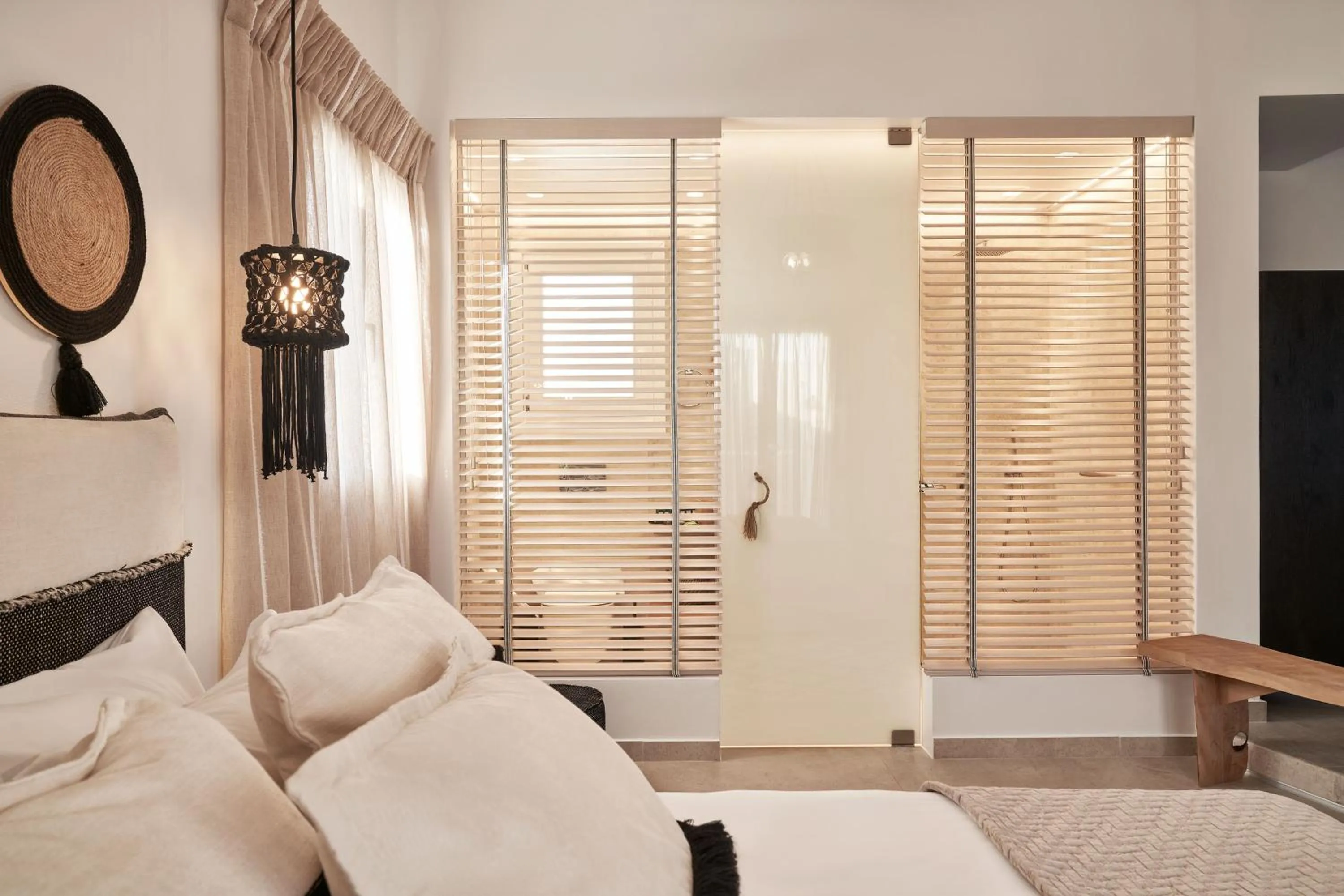 Bed in Volcano Luxury Suites Milos - Adults Only