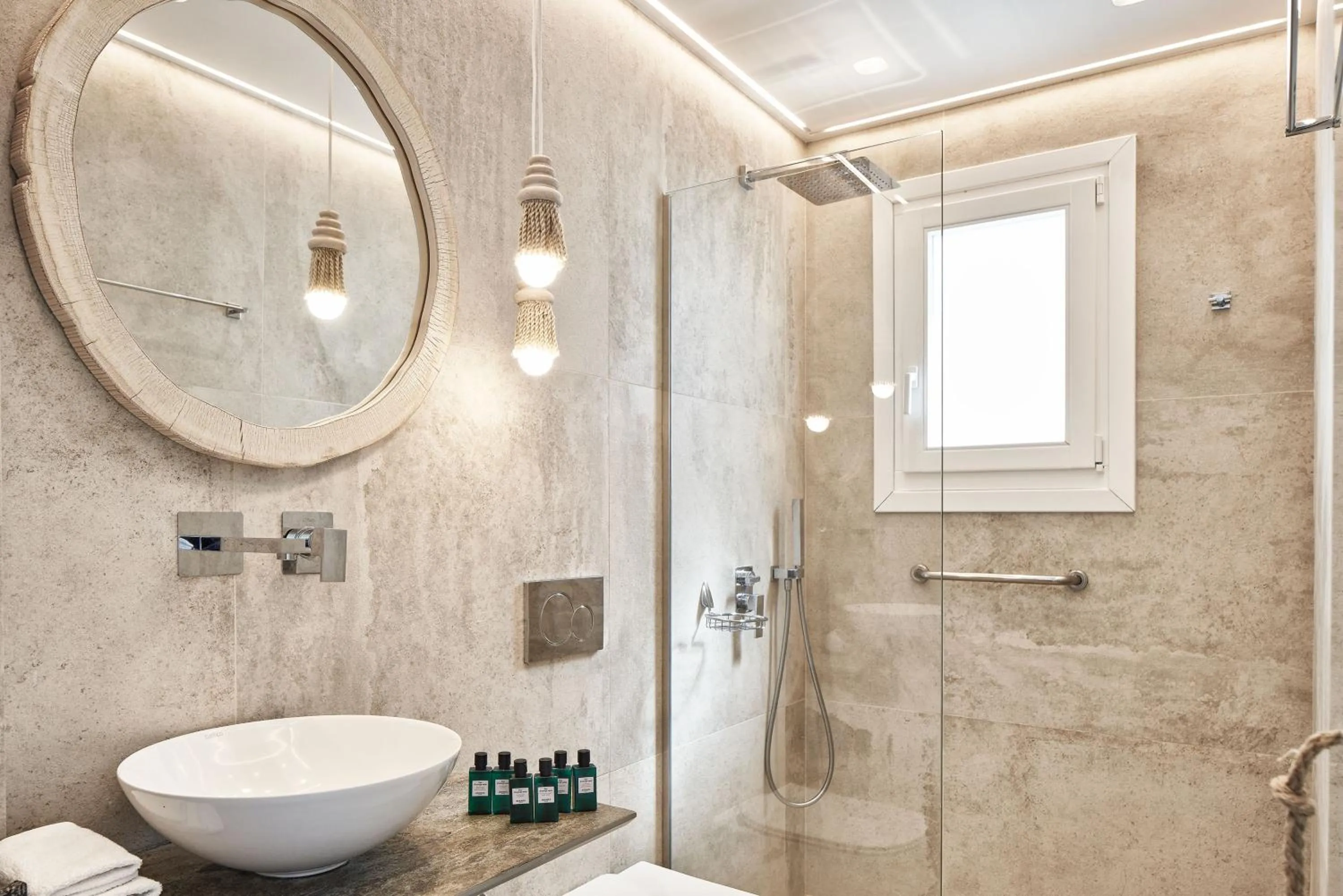 Shower in Volcano Luxury Suites Milos - Adults Only