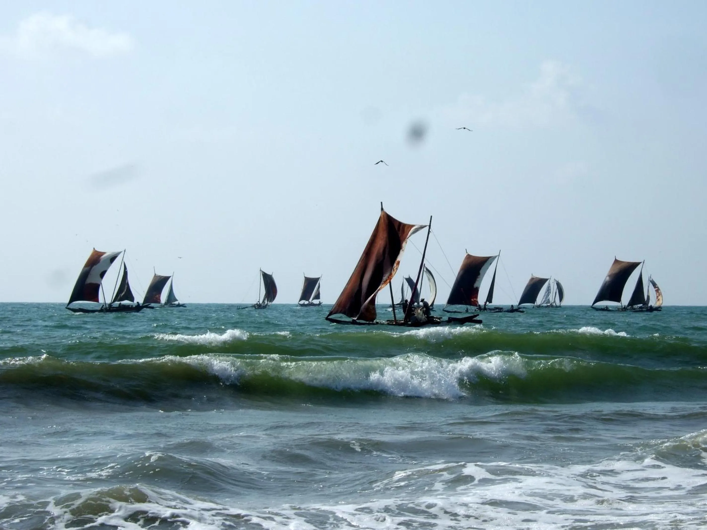 Beach in Ocean View tourist guest house at Negombo beach near the airport